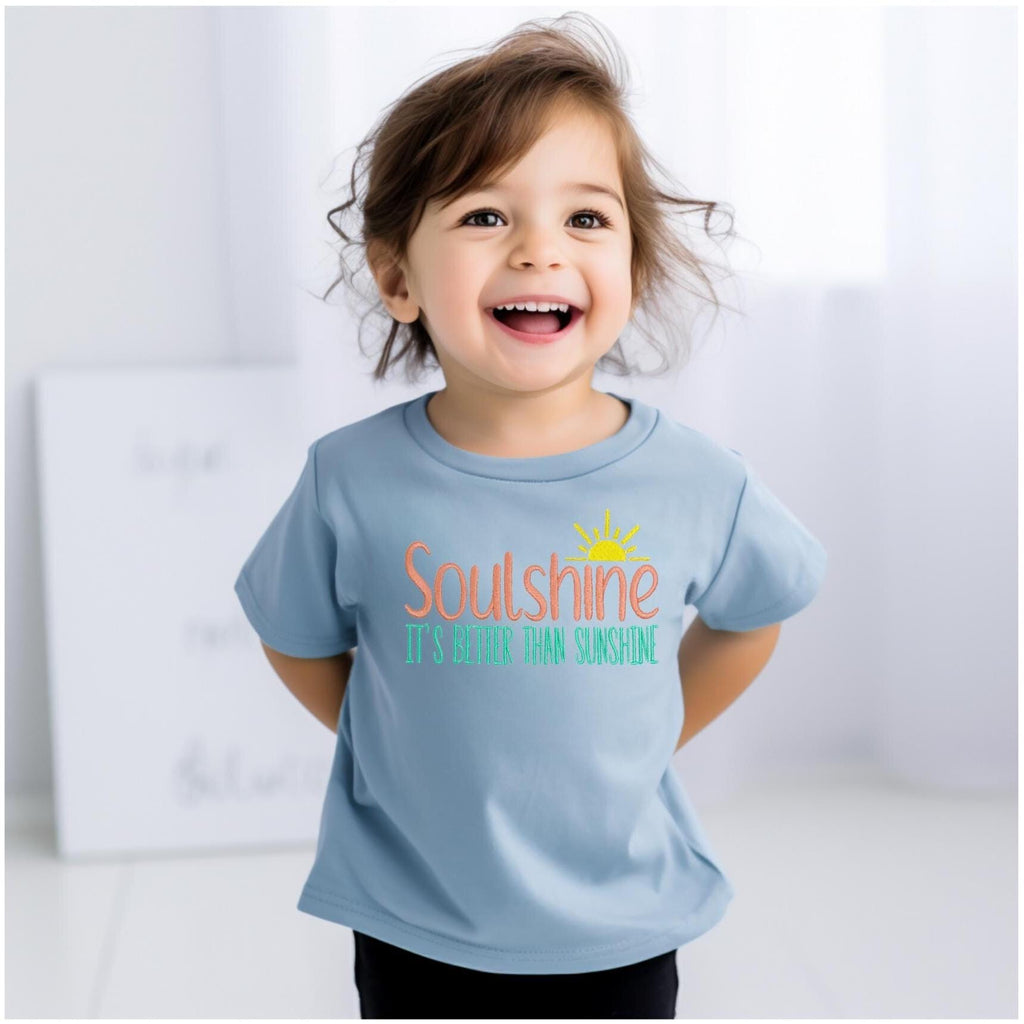 Soulshine It's Better Than Sunshine Children's Embroidered T-Shirt, Infant Toddler Kids tee, Everyday Summer Wear, Allman Brothers Inspired