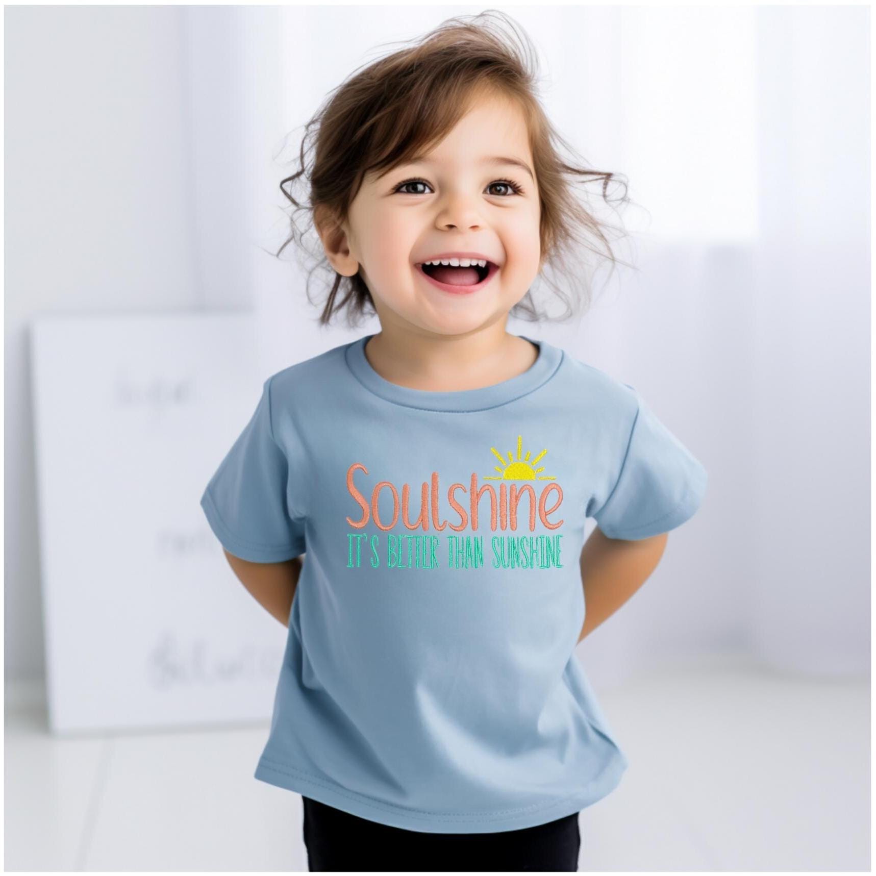 Soulshine It's Better Than Sunshine Children's Embroidered T-Shirt, Infant Toddler Kids tee, Everyday Summer Wear, Allman Brothers Inspired