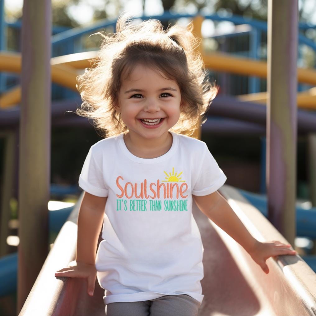 Soulshine It's Better Than Sunshine Children's Embroidered T-Shirt, Infant Toddler Kids tee, Everyday Summer Wear, Allman Brothers Inspired