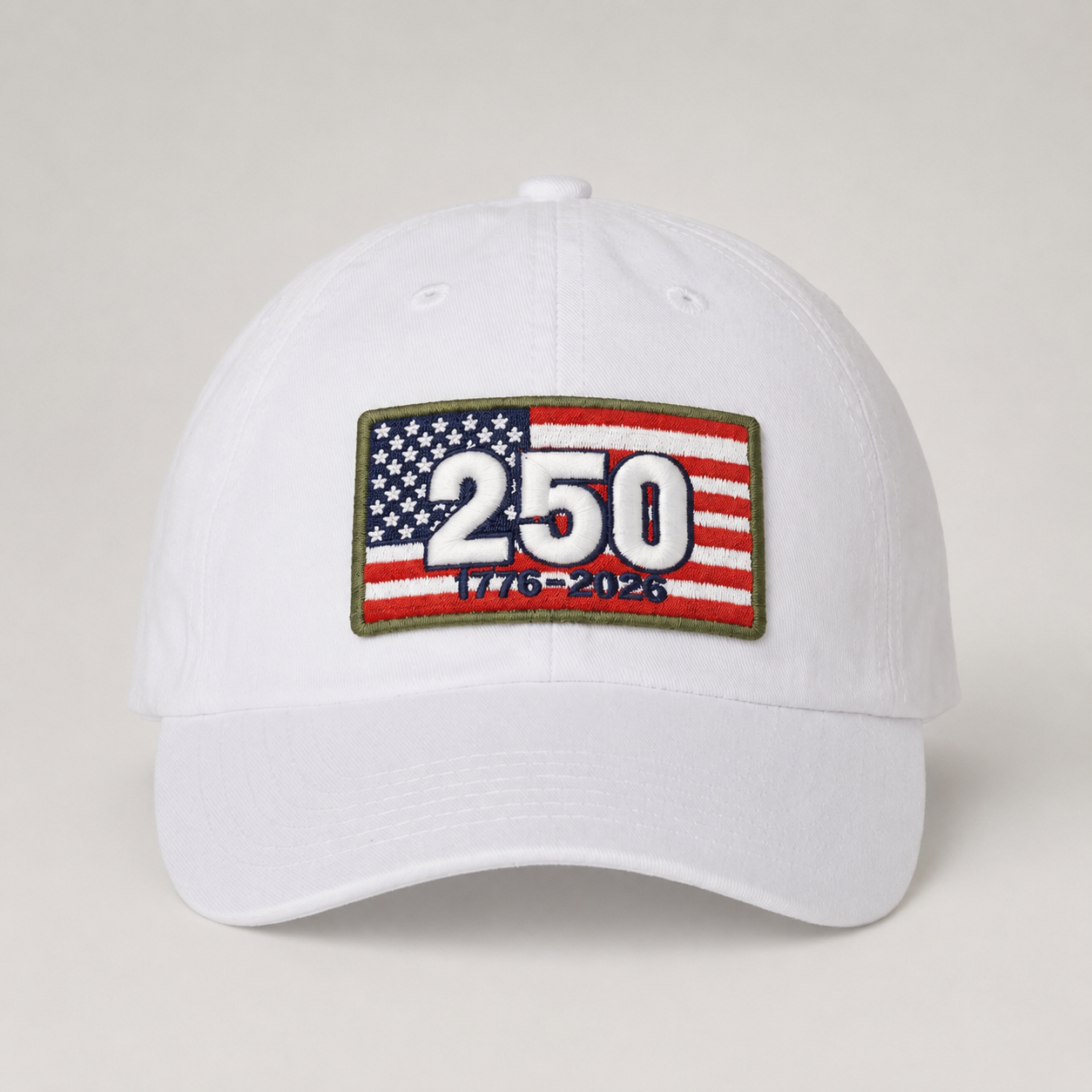 250 Puff Patch Dad Hat Iconic Patriotic Embroidered Cap