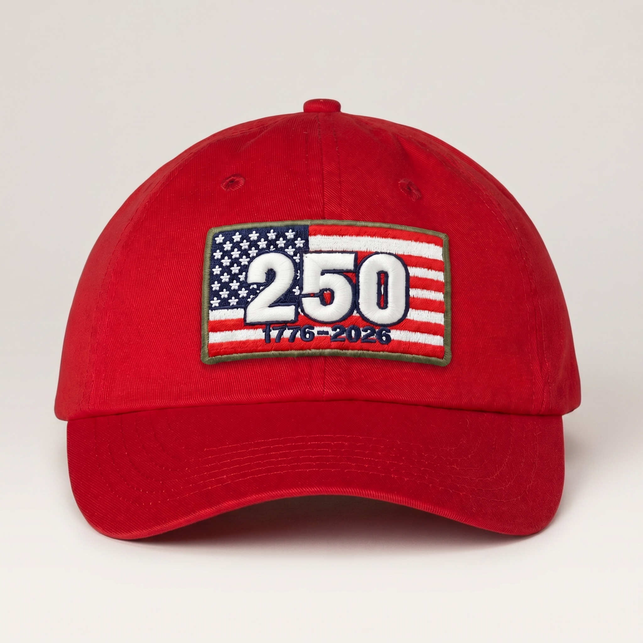 250 Puff Patch Dad Hat Iconic Patriotic Embroidered Cap