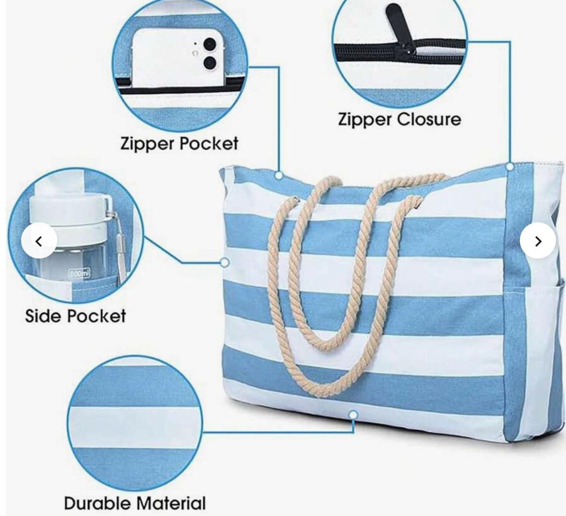 Striped Beach Bag