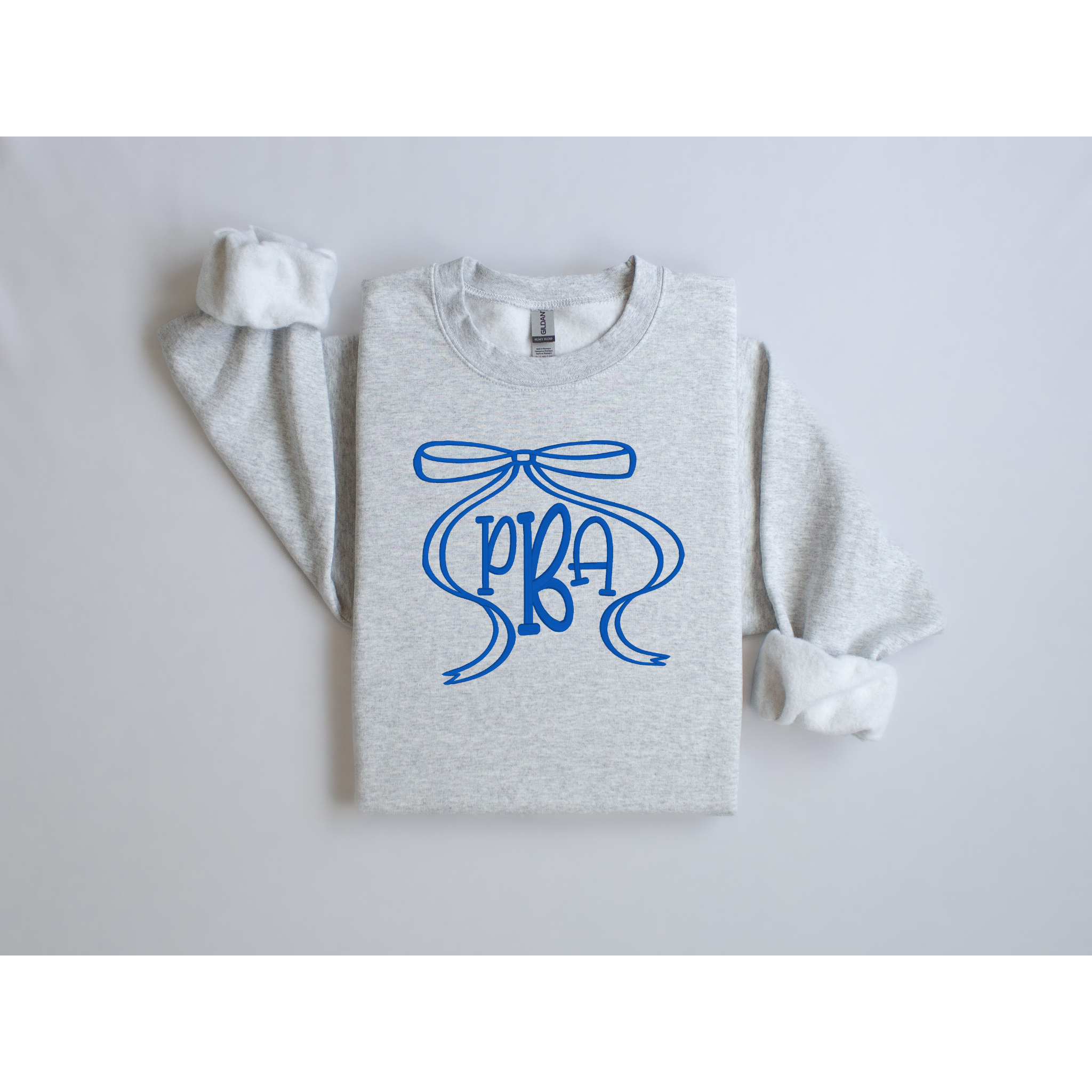 Custom 3D Puff Embroidered Bow Monogram Sweatshirt | Three Letter Initials