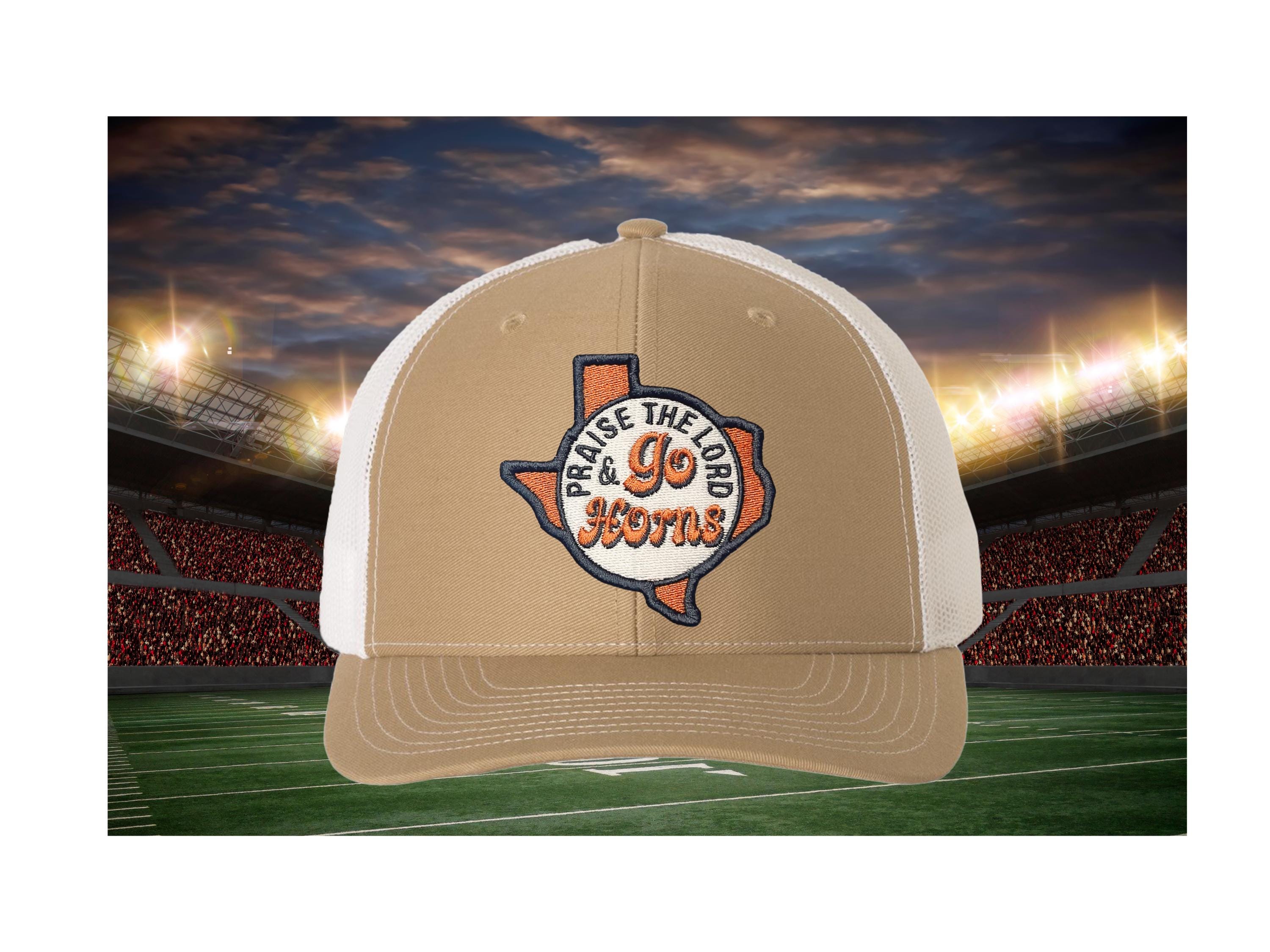 Praise the Lord and Go Horns Trucker Cap