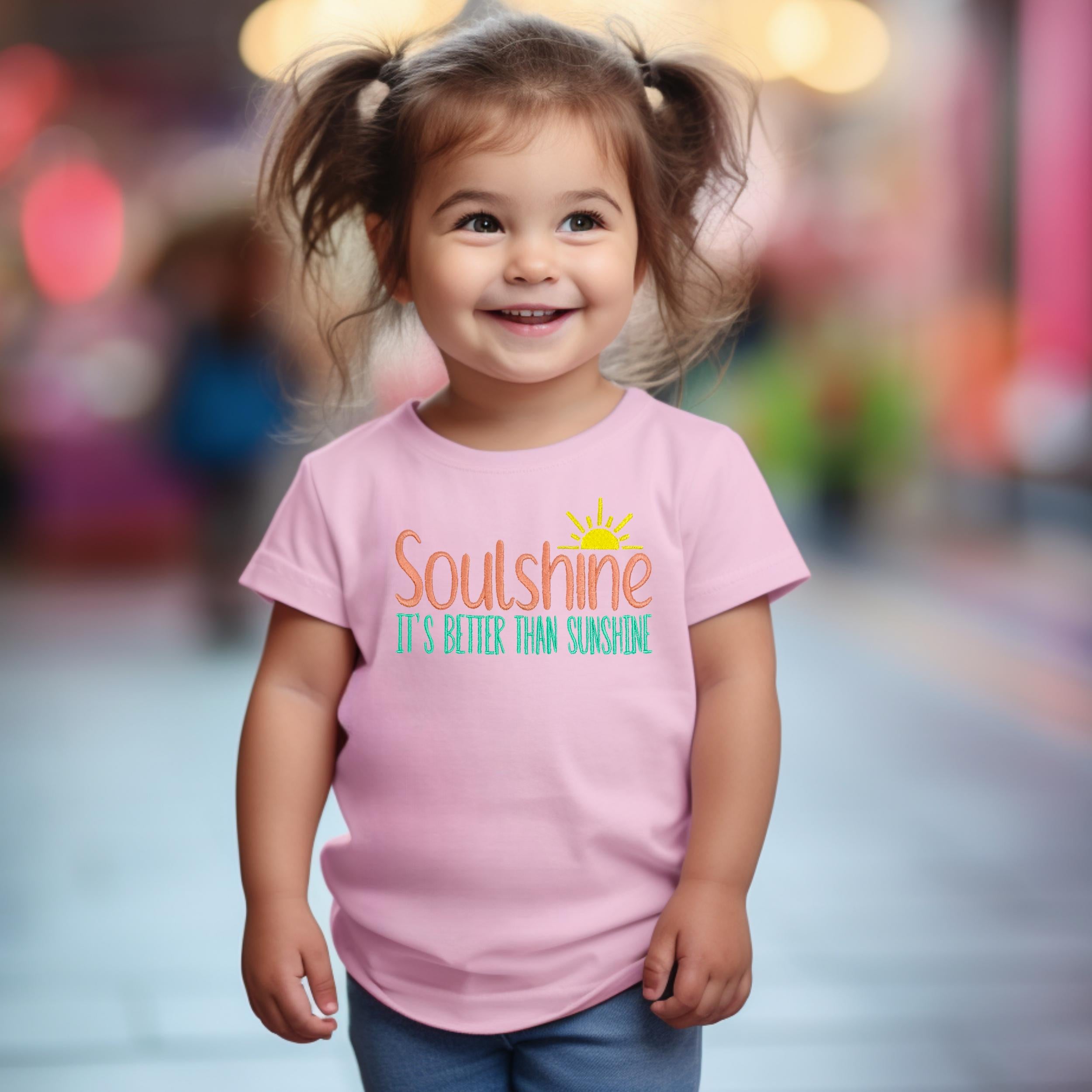 Soulshine It's Better Than Sunshine Children's Embroidered T-Shirt, Infant Toddler Kids tee, Everyday Summer Wear, Allman Brothers Inspired