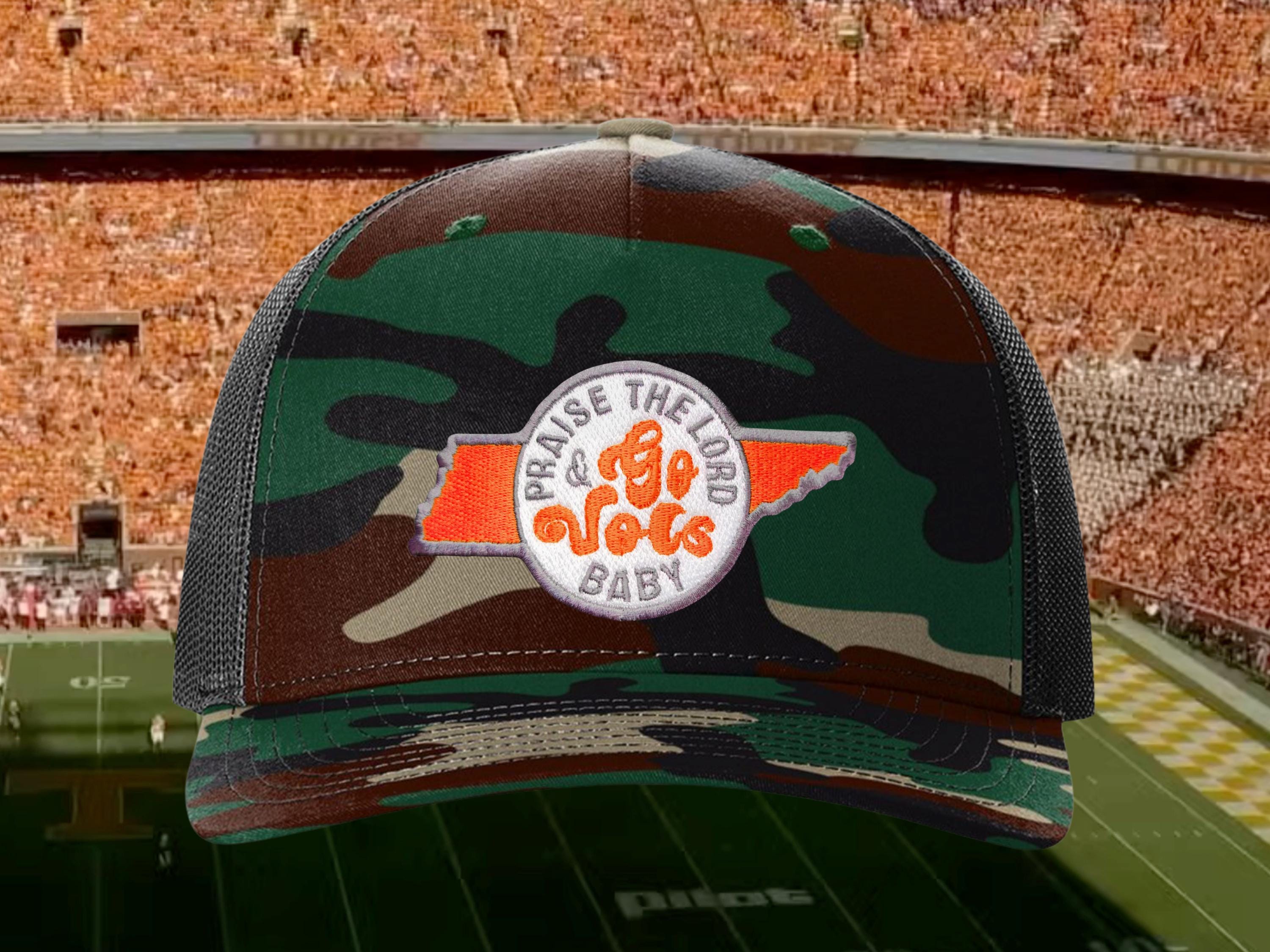 Praise the Lord and Go Vols Baby Trucker Cap