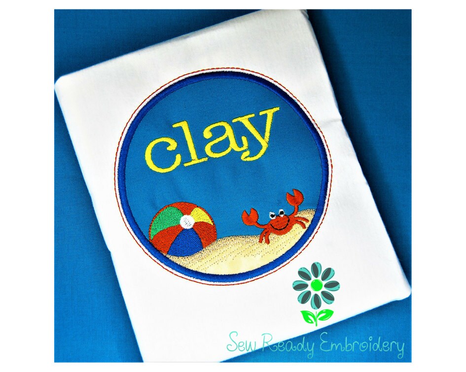 Personalized Beach Scene Appliqué Kids T-Shirt – Custom Name Summer Vacation Tee