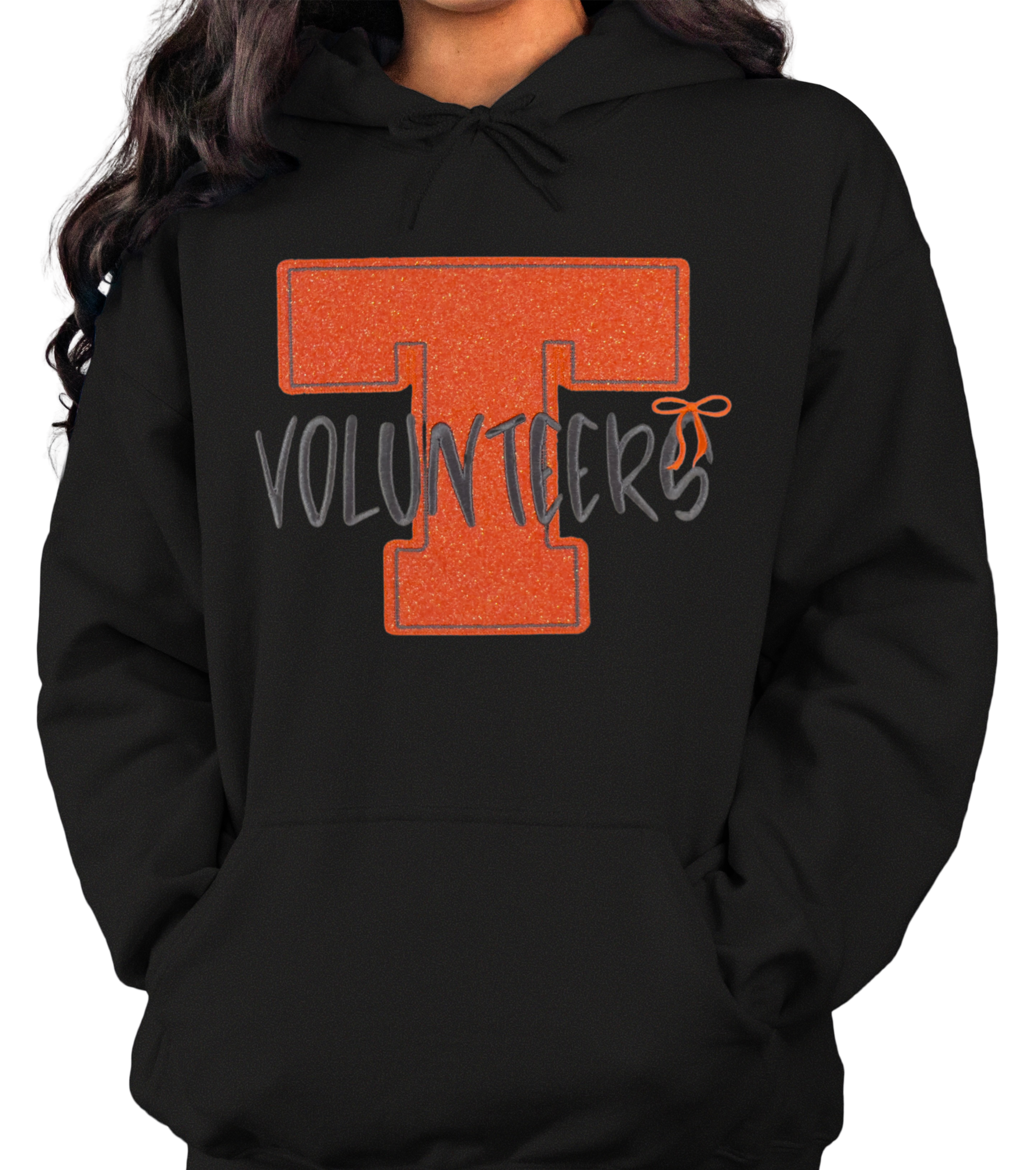 Glittery Big T Hoodie with Volunteers Embroidery