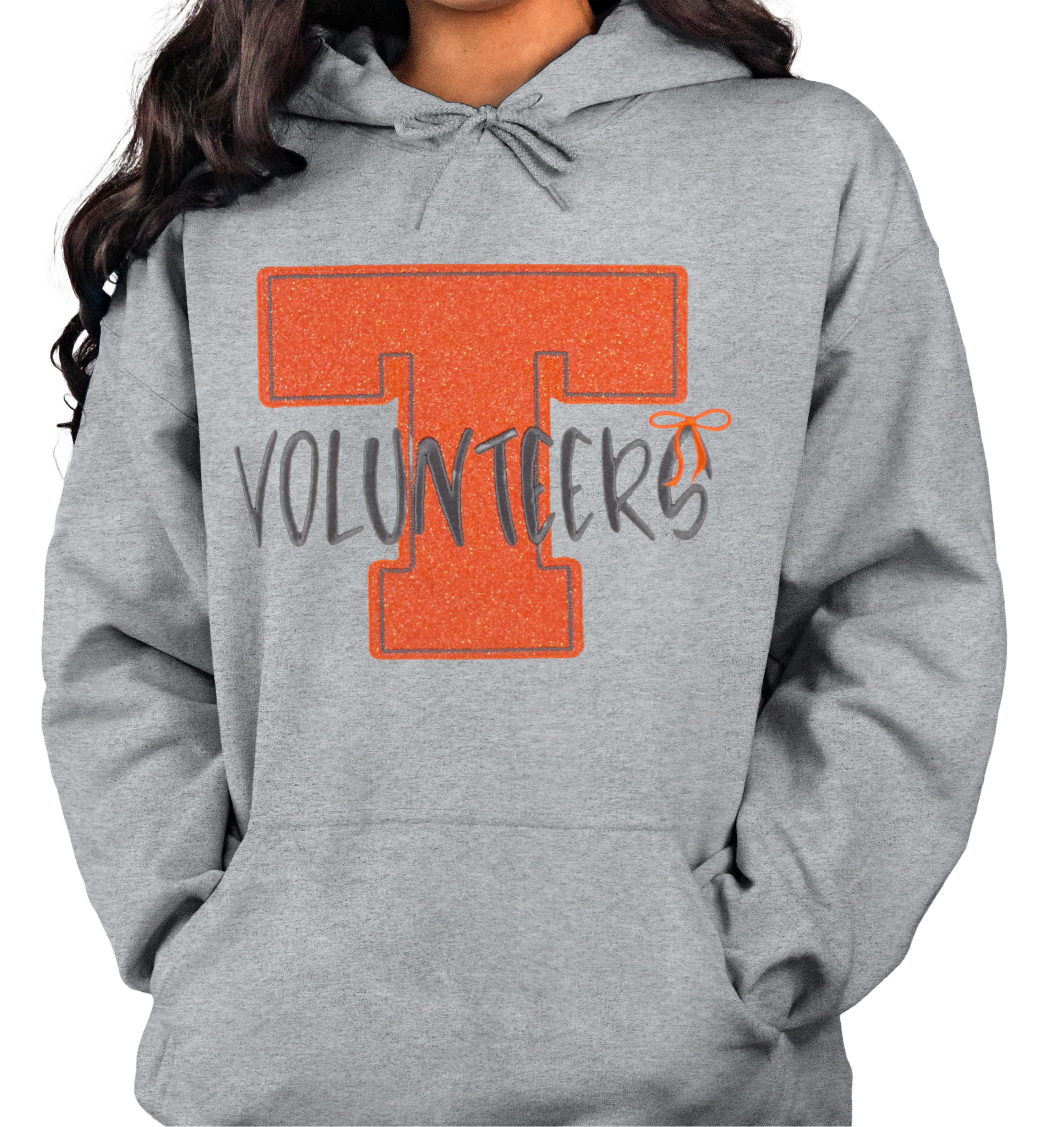 Glittery Big T Hoodie with Volunteers Embroidery