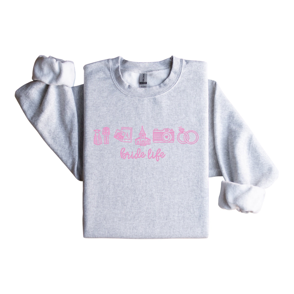 Bride Life Embroidered Sweatshirt with Icons
