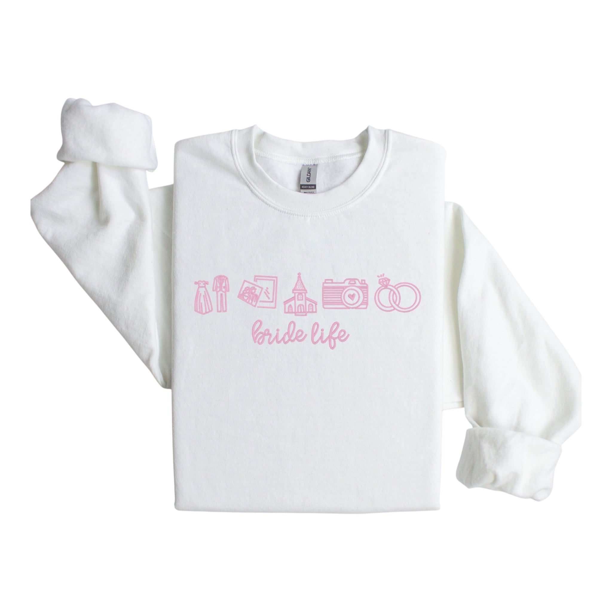 Bride Life Embroidered Sweatshirt with Icons
