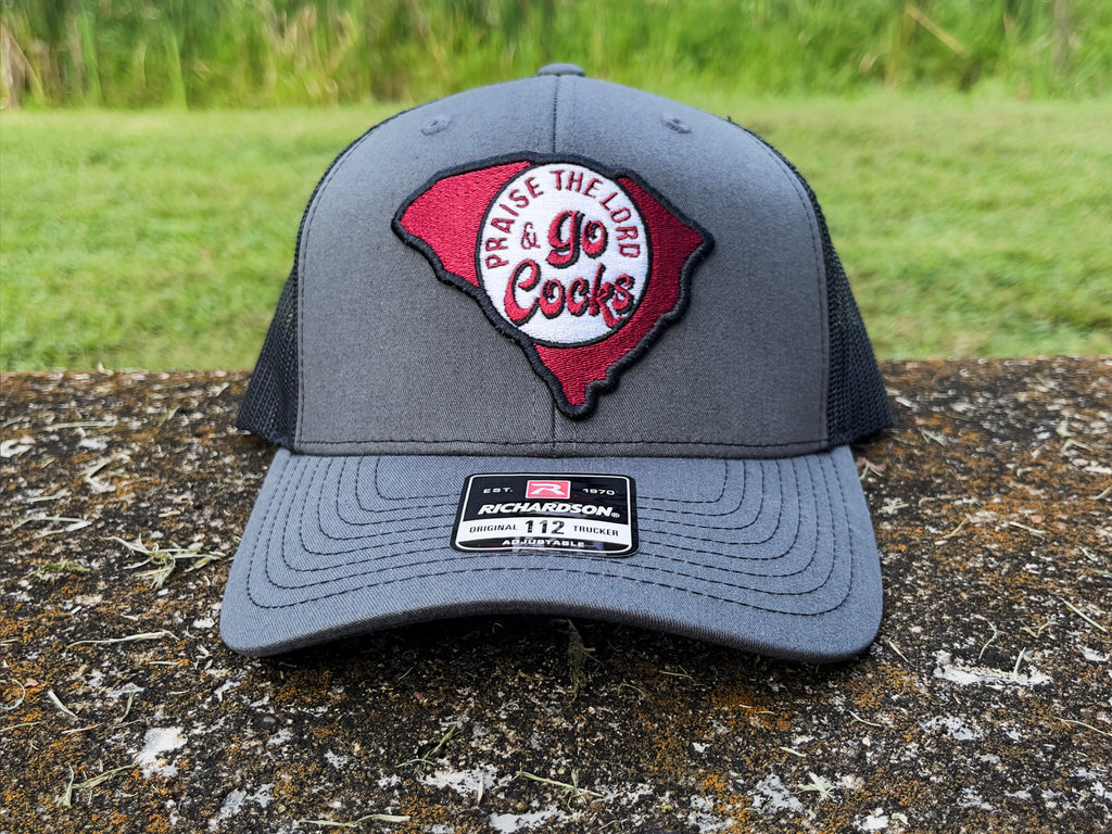 Praise the Lord and Go Cocks Trucker Cap
