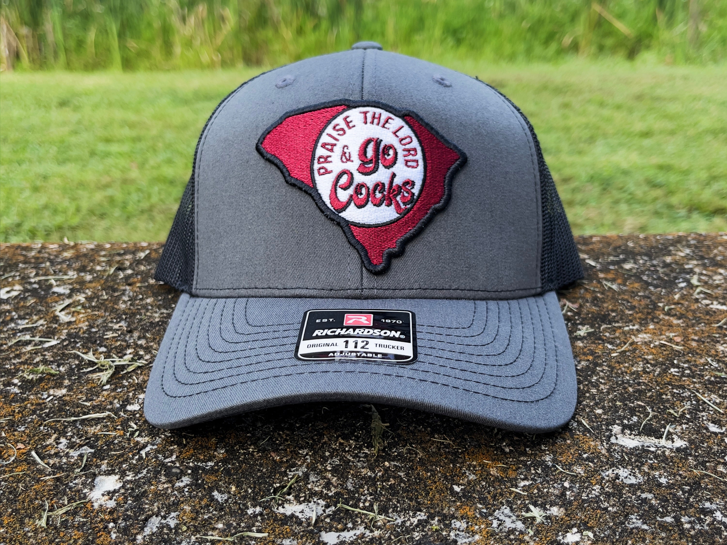 Praise the Lord and Go Cocks Trucker Cap
