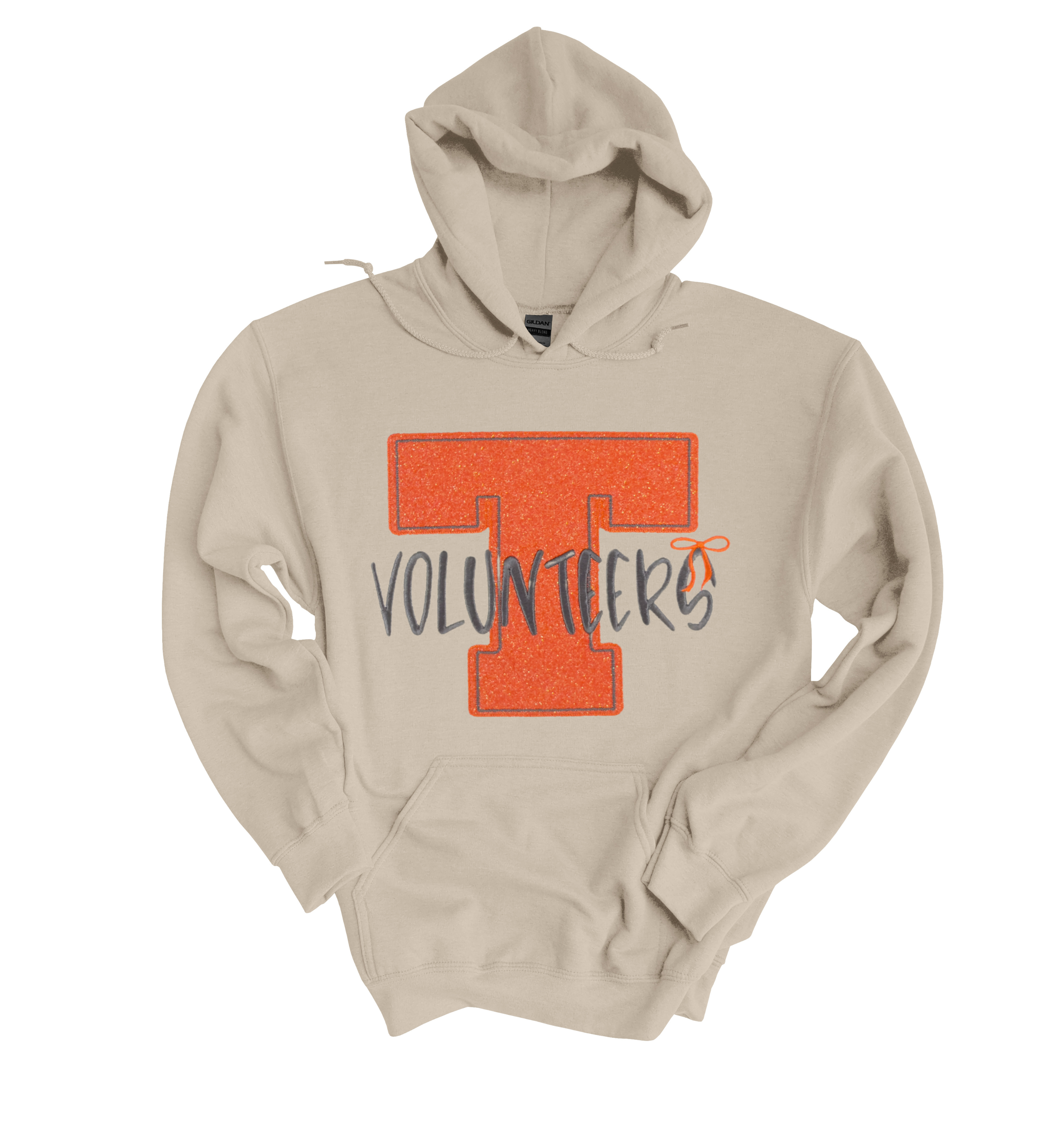 Glittery Big T Hoodie with Volunteers Embroidery