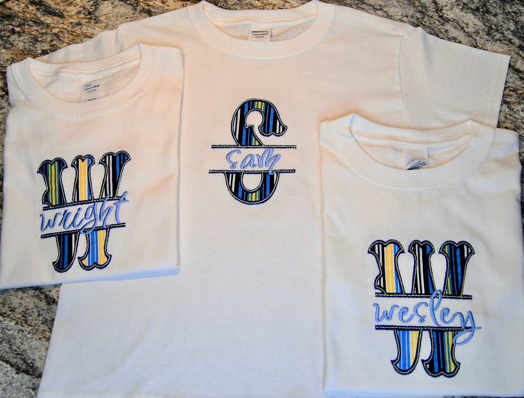 Toddler Personalized Split Letter Shirt – Custom Initial Tee