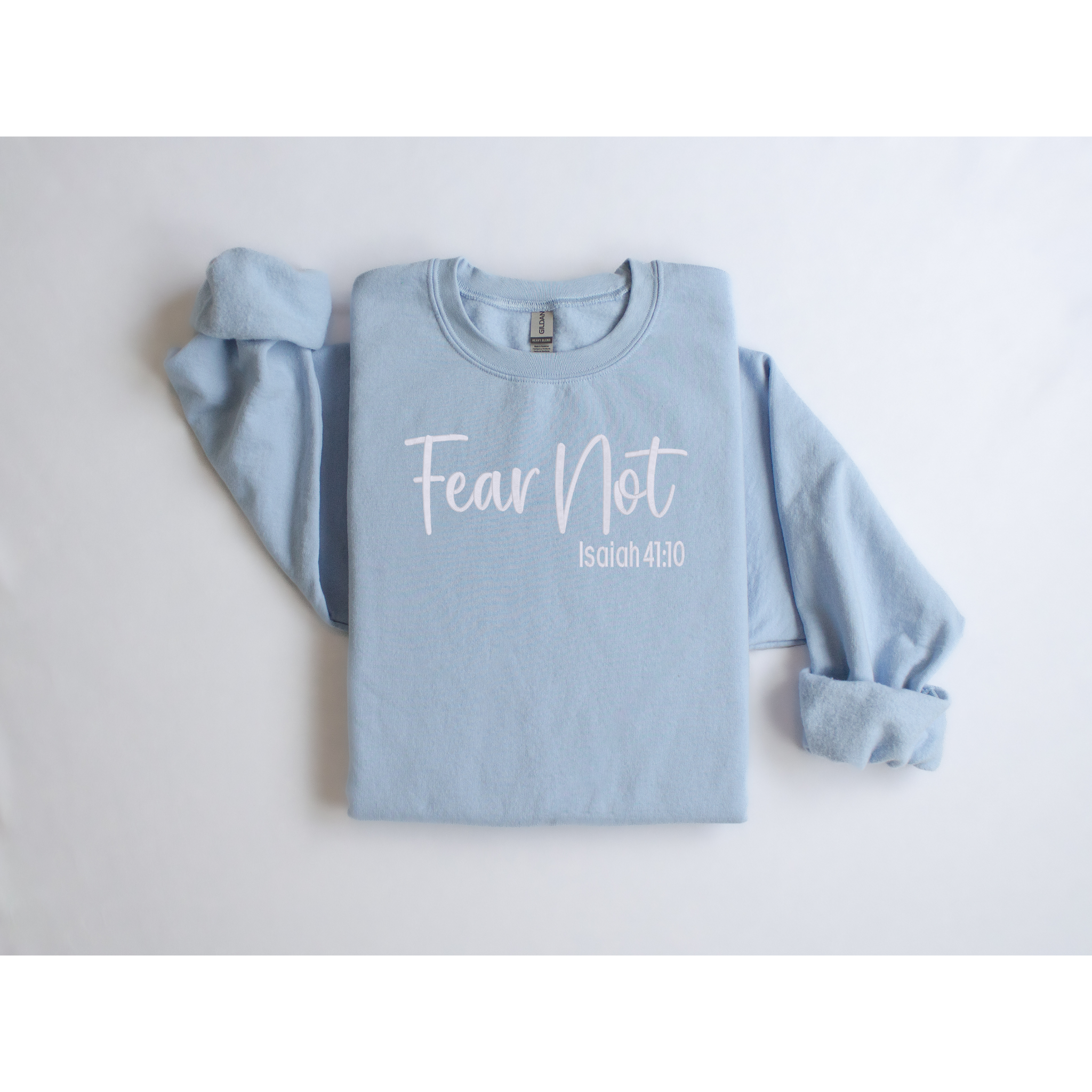 Fear Not Embroidered Sweatshirt  Isaiah 41:10 | Faith-Based Crewneck