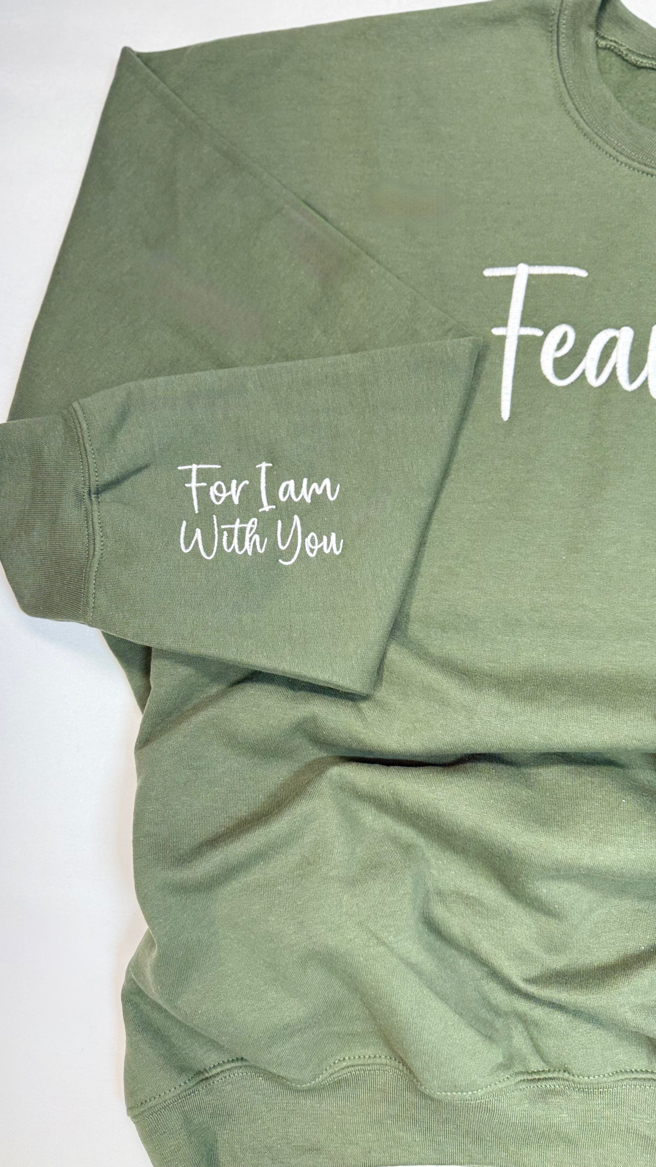 Fear Not Embroidered Sweatshirt  Isaiah 41:10 | Faith-Based Crewneck