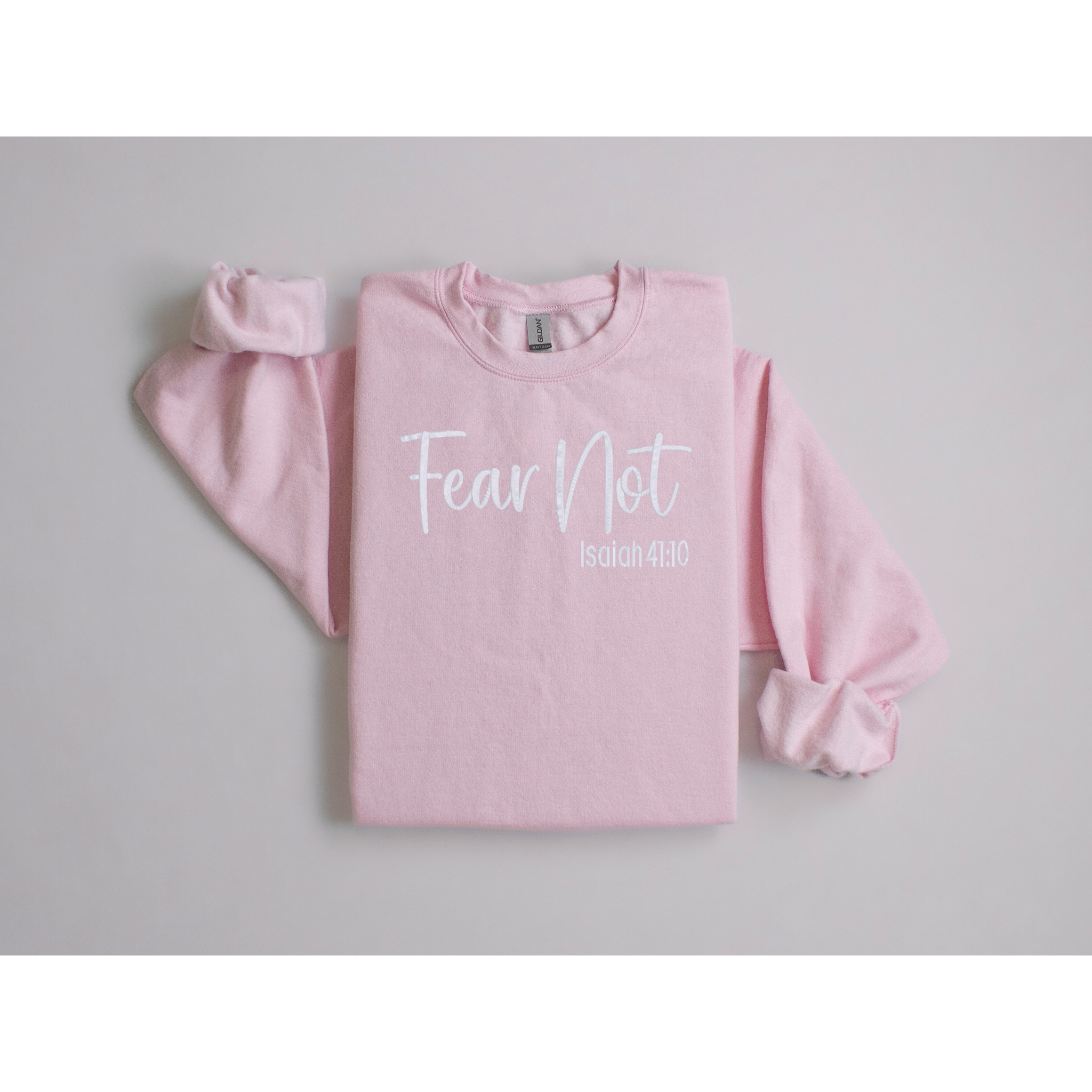 Fear Not Embroidered Sweatshirt  Isaiah 41:10 | Faith-Based Crewneck