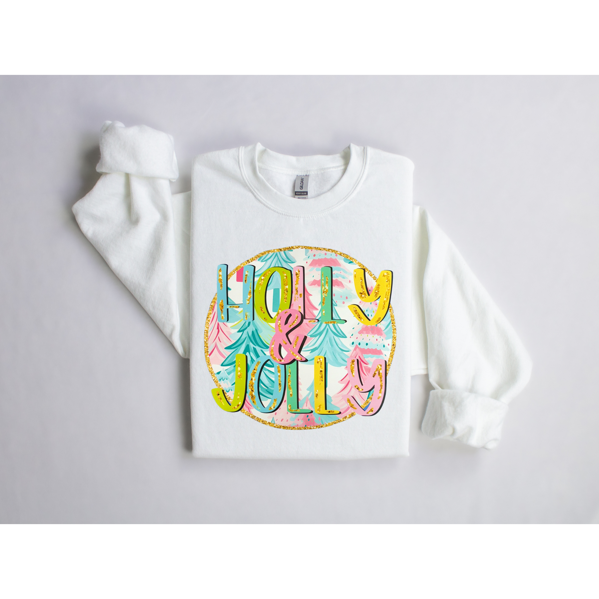 Holly Jolly Christmas Faux Sequins Sweatshirt