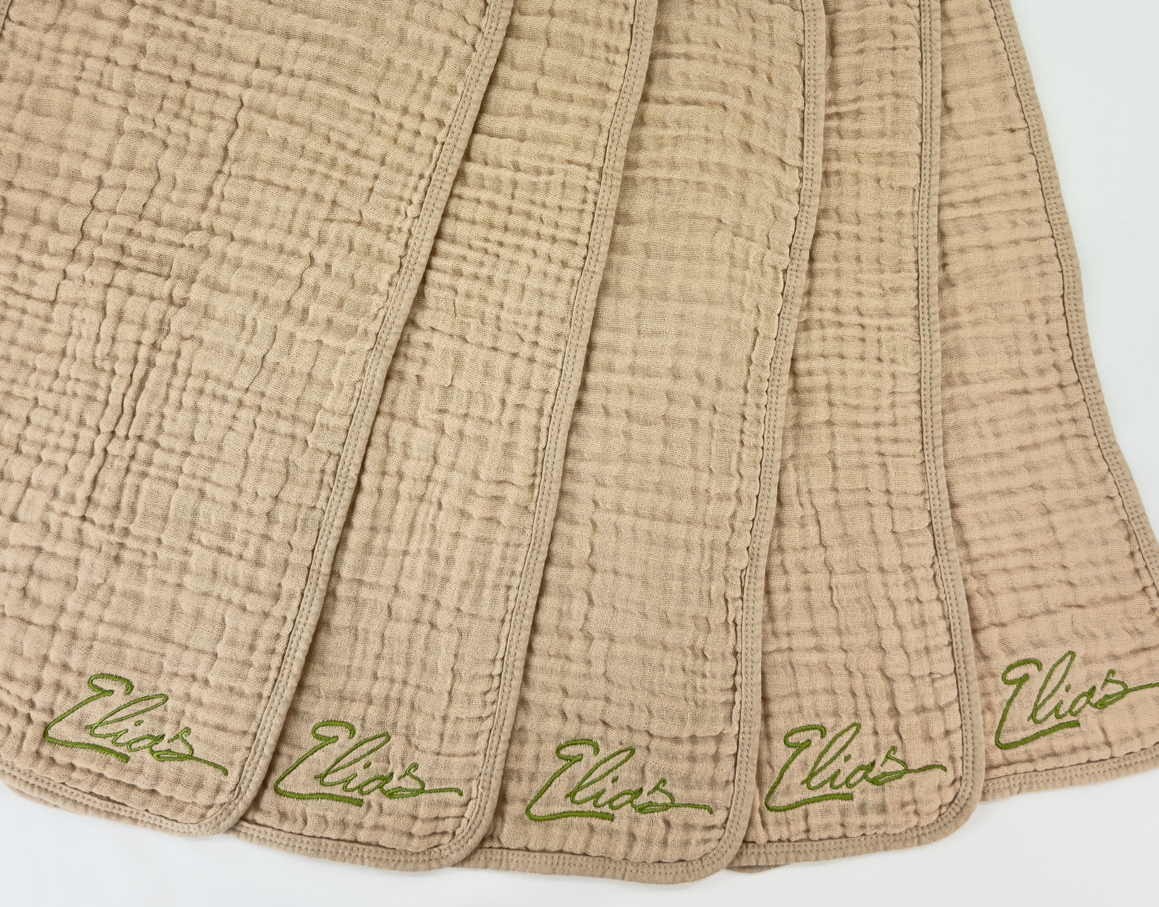 Personalized Muslin Burp Cloths – Newborn Essential Set of 4
