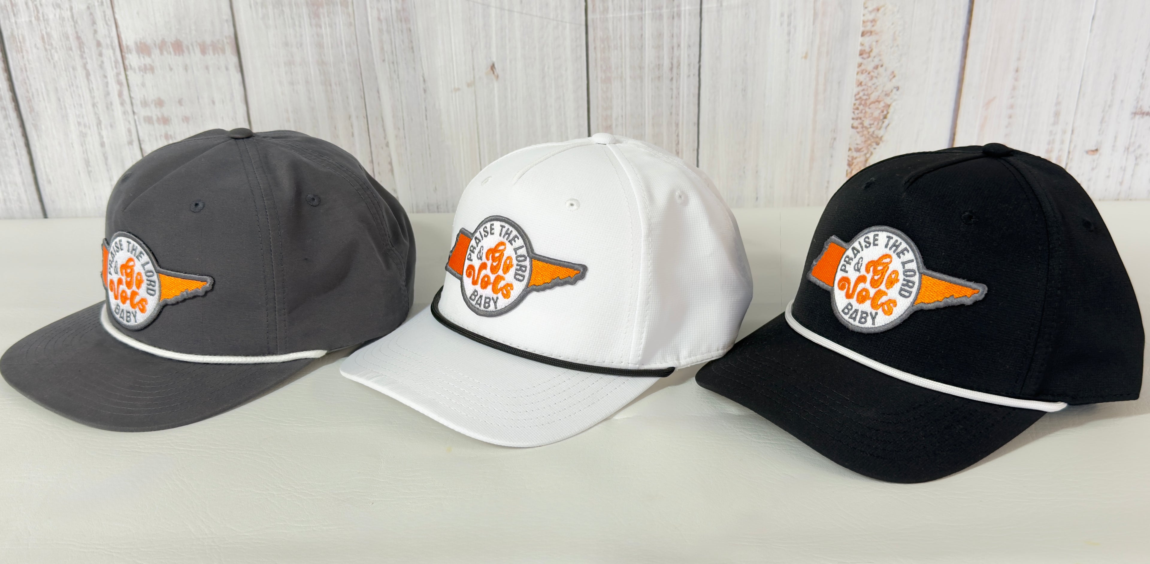 Praise the Lord and Go Vols Baby Rope Cap | Embroidered Adult Solid Cap