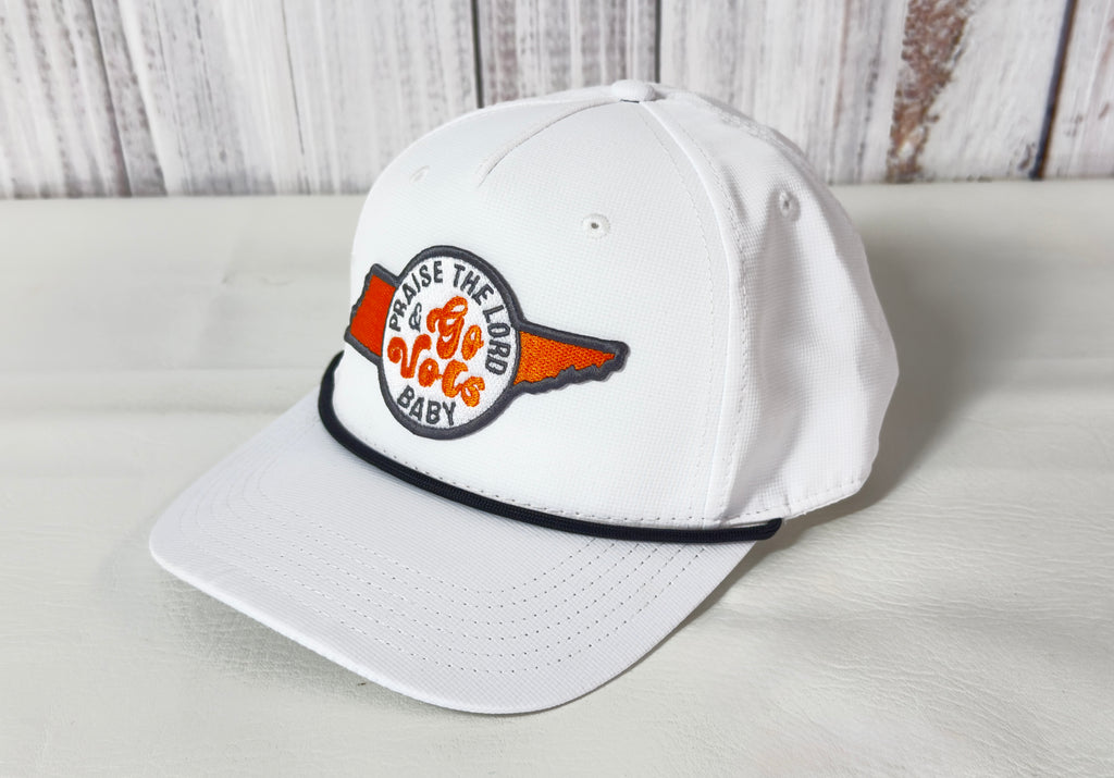 Praise the Lord and Go Vols Baby Rope Cap | Embroidered Adult Solid Cap