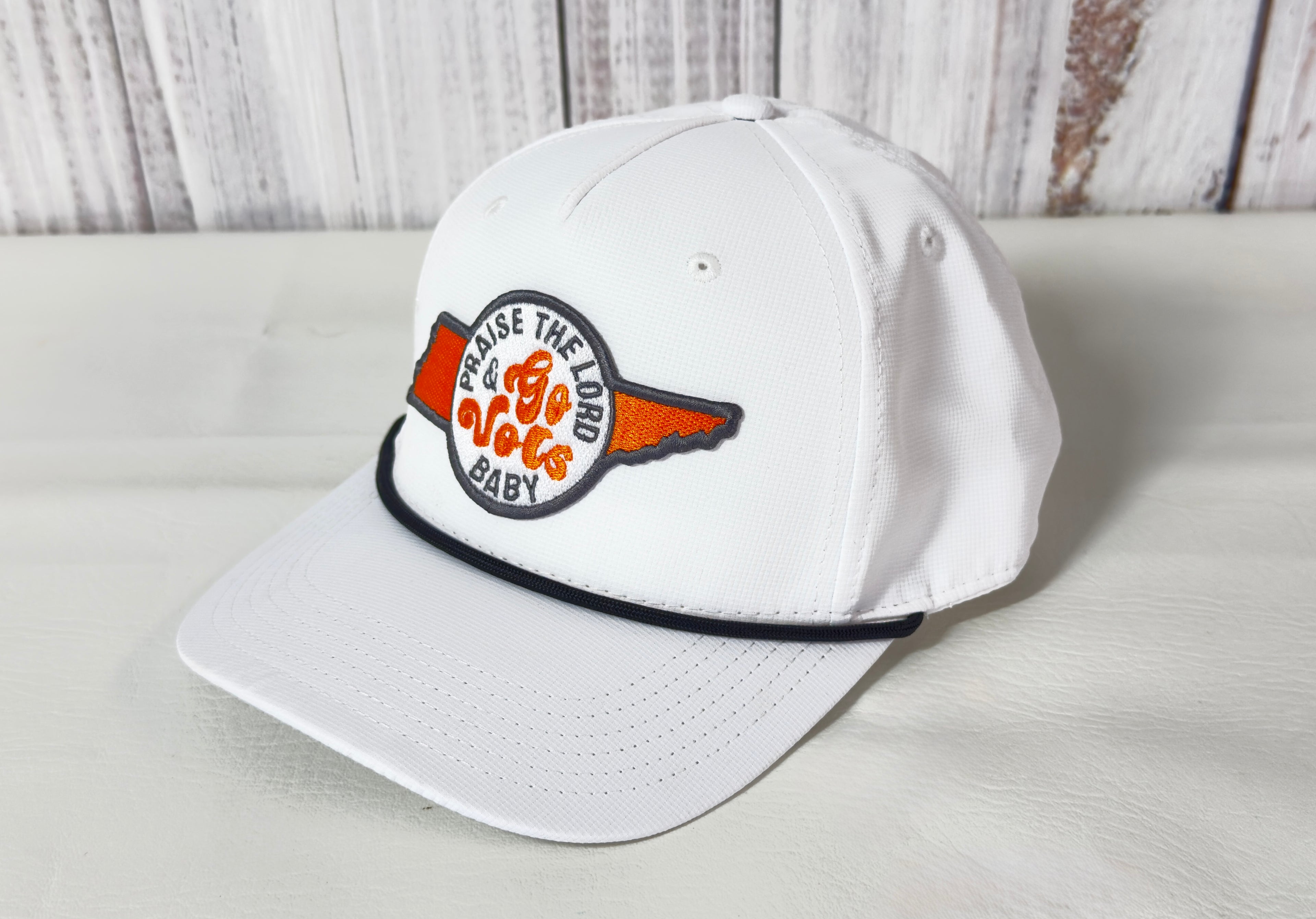 Praise the Lord and Go Vols Baby Rope Cap | Embroidered Adult Solid Cap