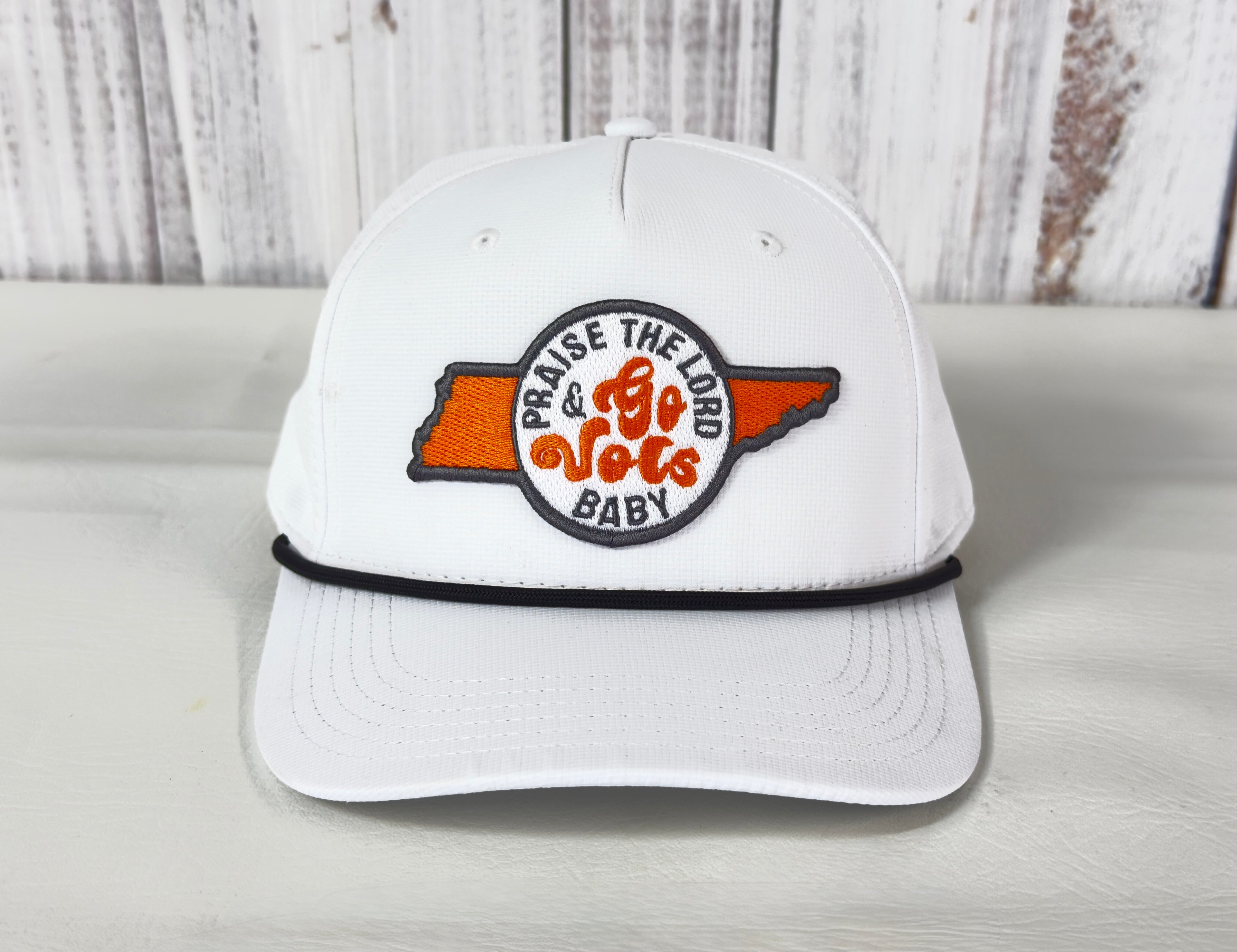 Praise the Lord and Go Vols Baby Rope Cap | Embroidered Adult Solid Cap
