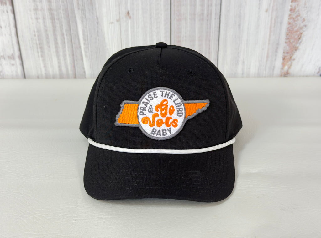 Praise the Lord and Go Vols Baby Rope Cap | Embroidered Adult Solid Cap