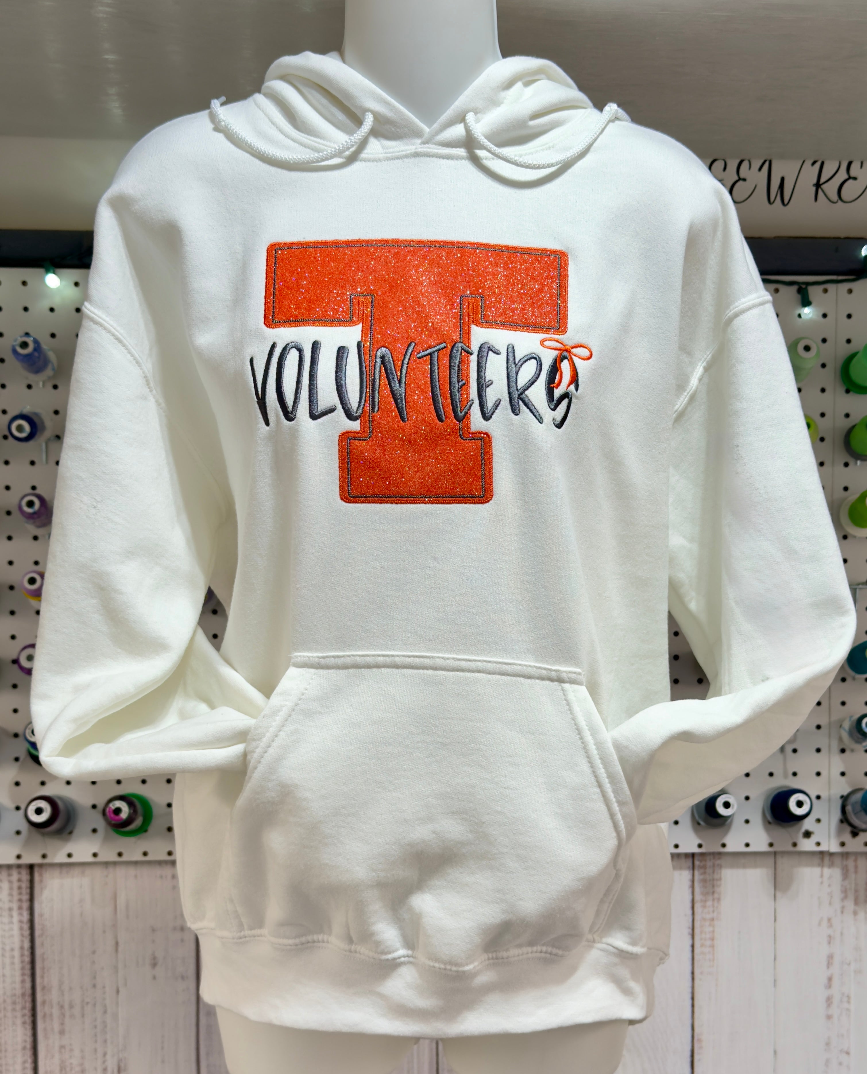 Glittery Big T Hoodie with Volunteers Embroidery