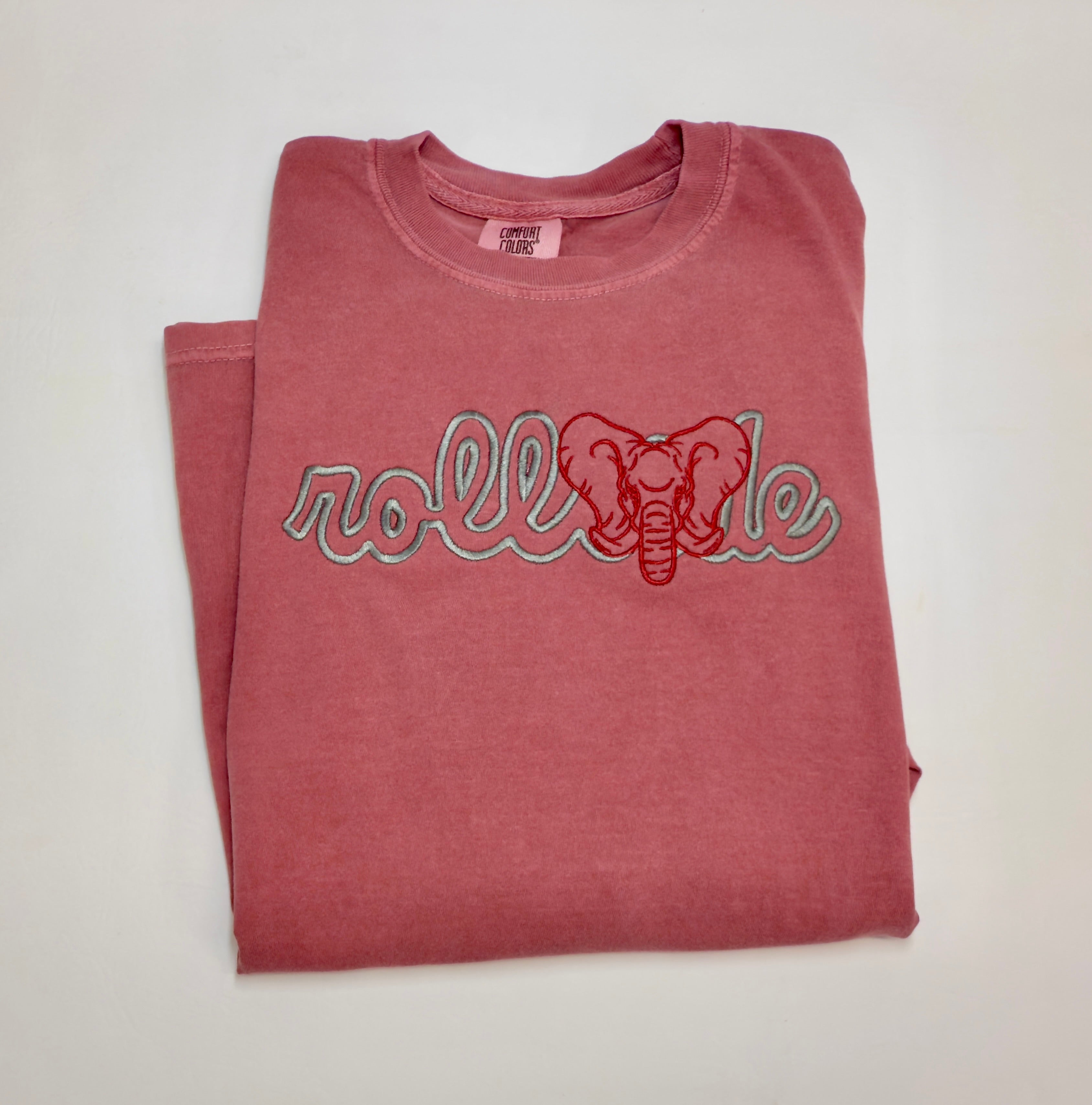 Roll Tide Embroidered Comfort Colors® Long Sleeve Tee | Vintage Elephant Mascot Design