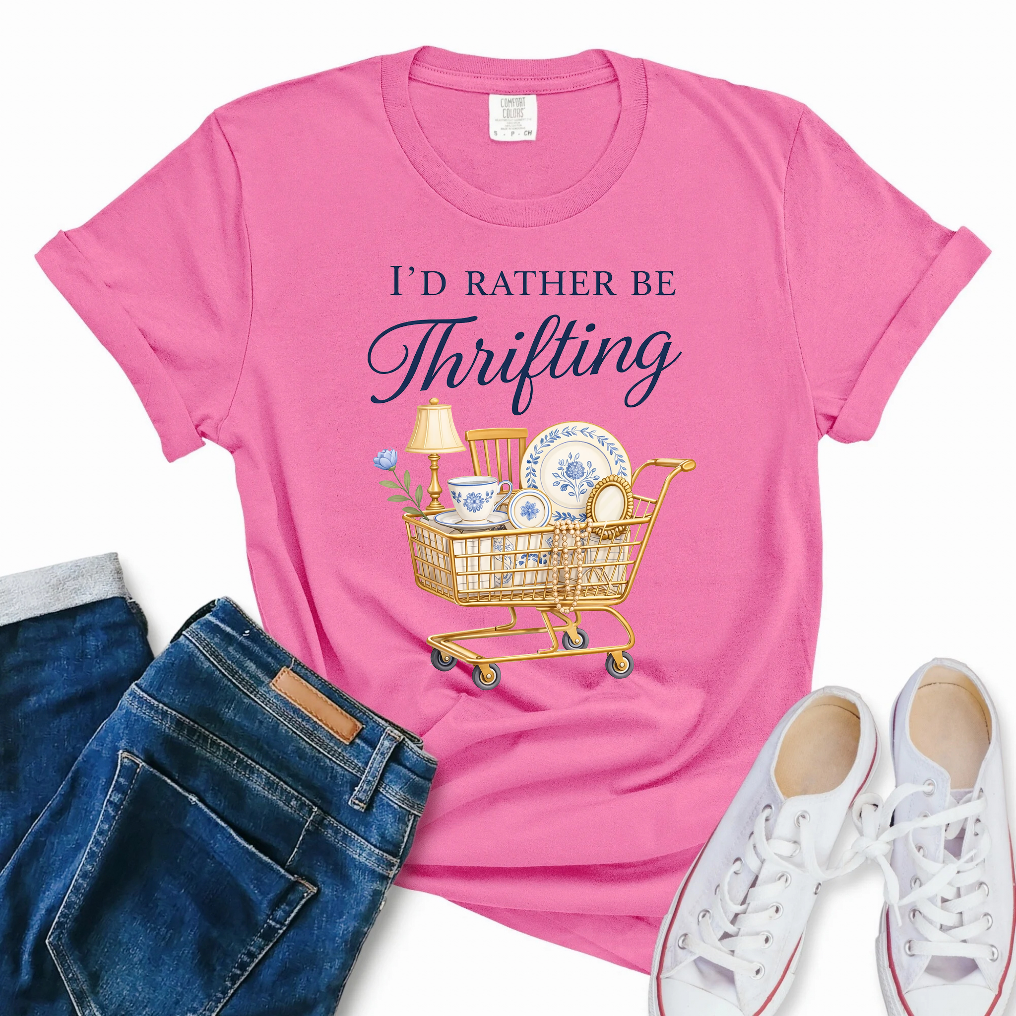 I’d Rather Be Thrifting Shirt Vintage Shopping Graphic Tee