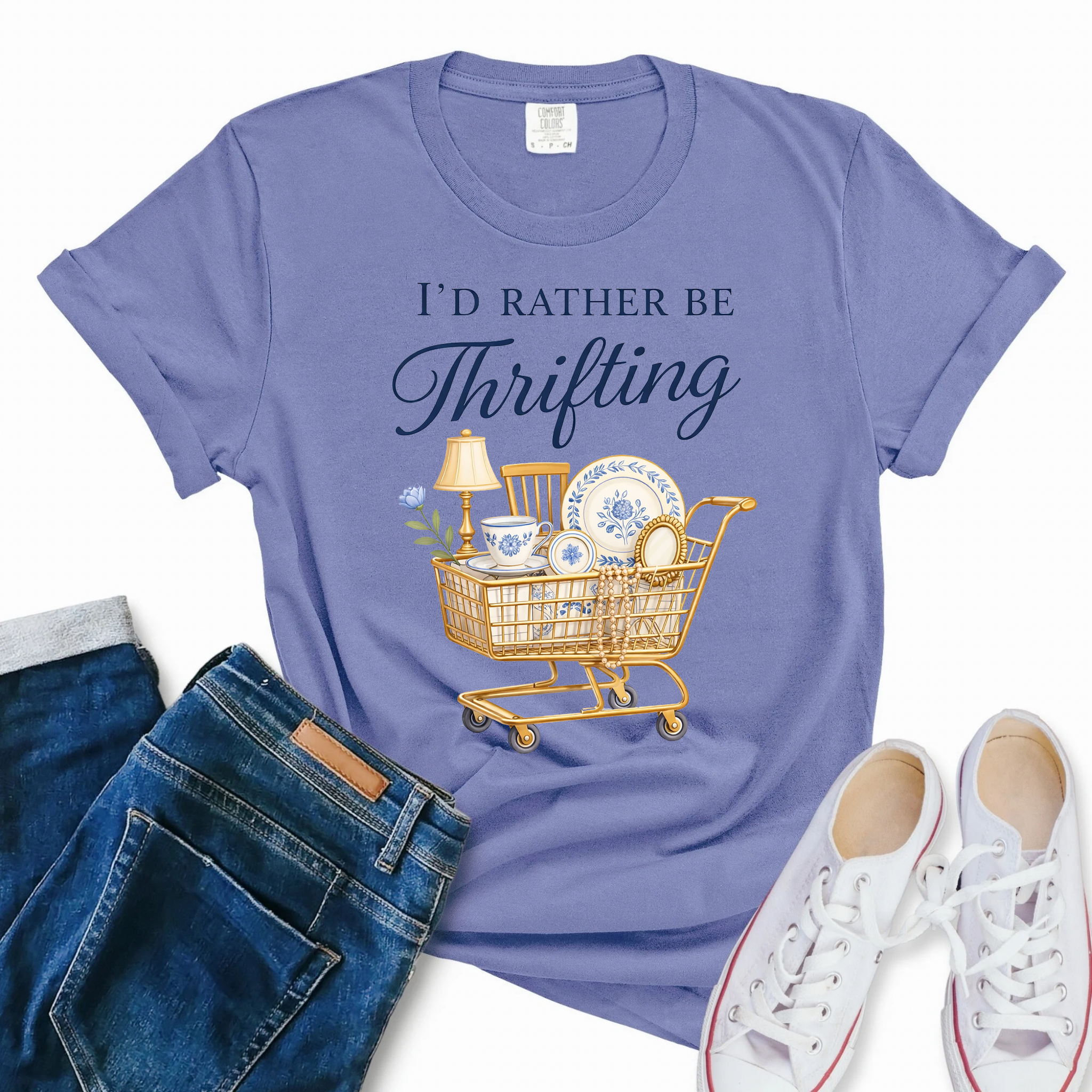 I’d Rather Be Thrifting Shirt Vintage Shopping Graphic Tee