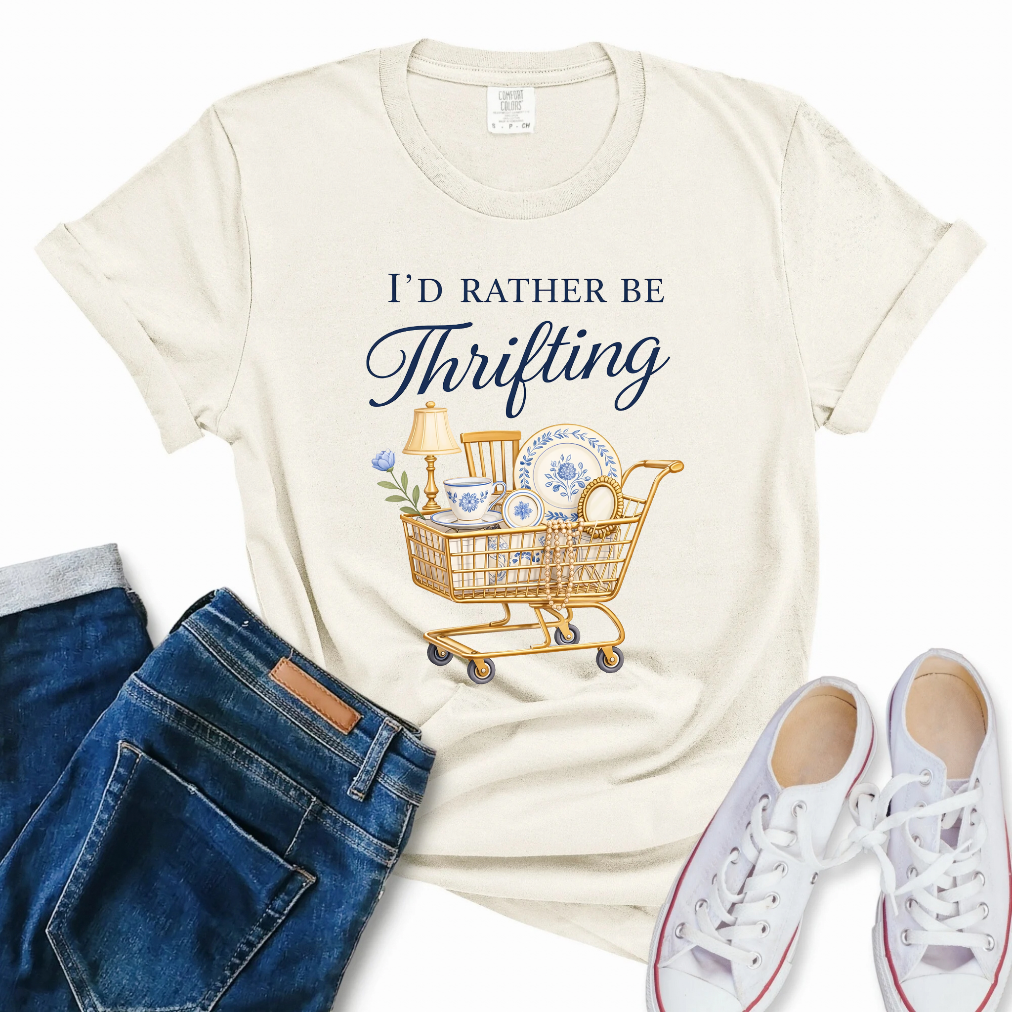 I’d Rather Be Thrifting Shirt Vintage Shopping Graphic Tee