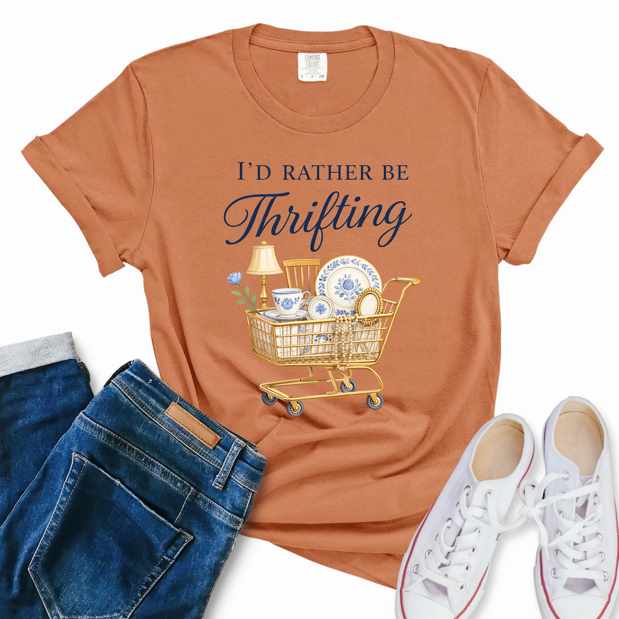 I’d Rather Be Thrifting Shirt Vintage Shopping Graphic Tee