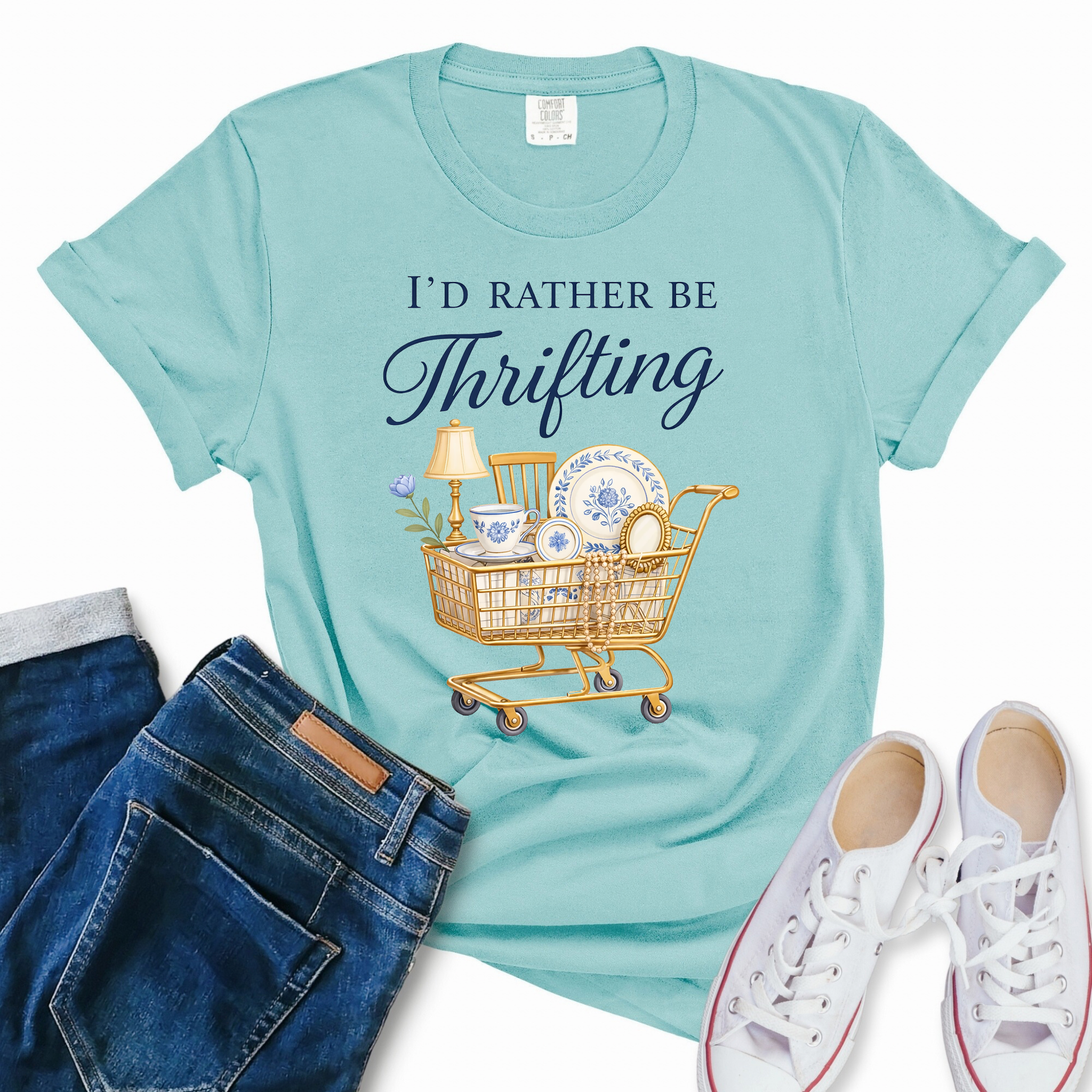 I’d Rather Be Thrifting Shirt Vintage Shopping Graphic Tee