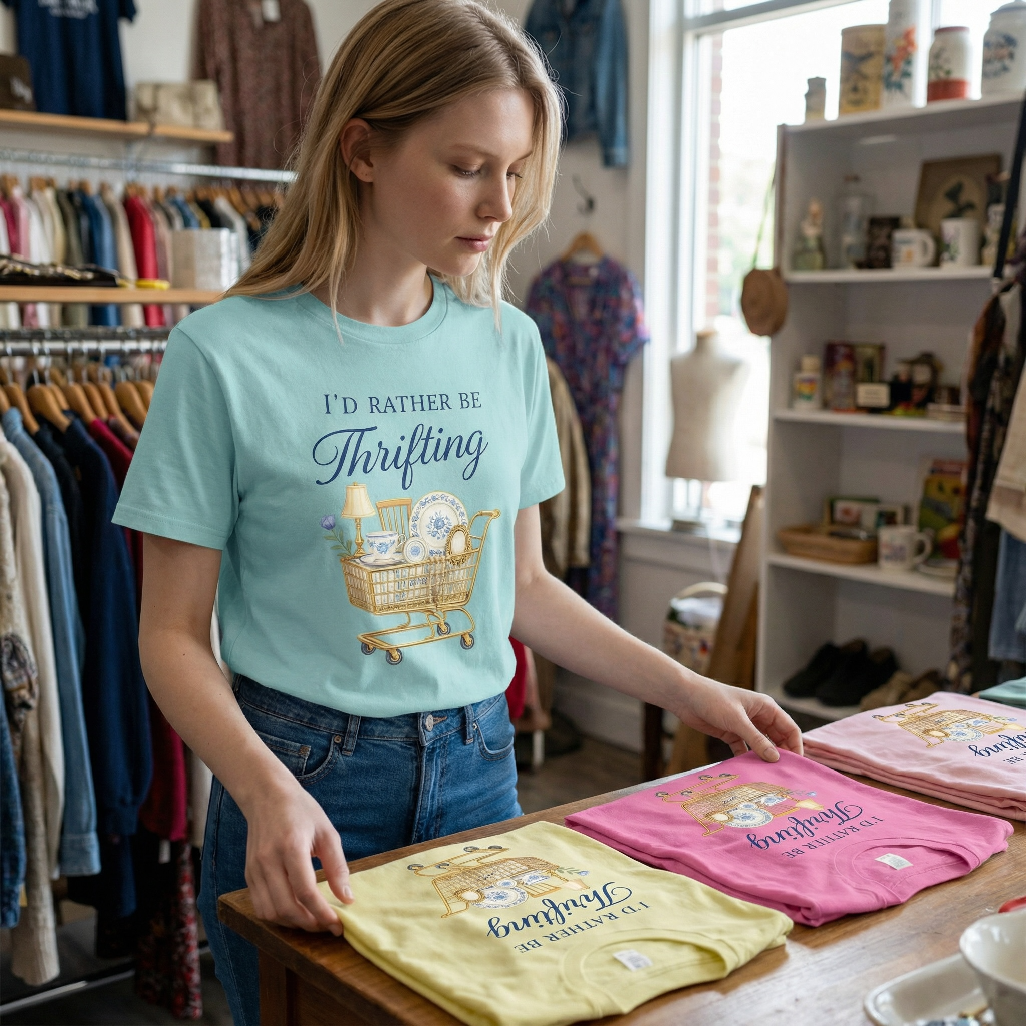 I’d Rather Be Thrifting Shirt Vintage Shopping Graphic Tee