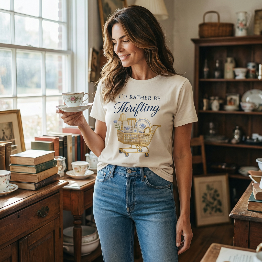 I’d Rather Be Thrifting Shirt Vintage Shopping Graphic Tee