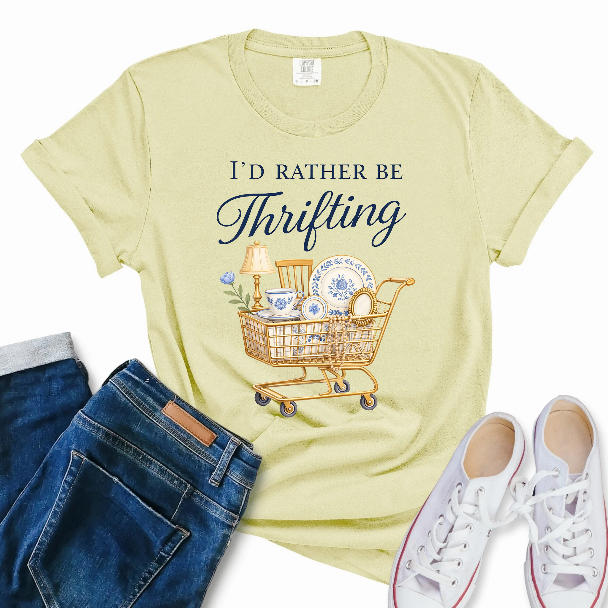 I’d Rather Be Thrifting Shirt Vintage Shopping Graphic Tee