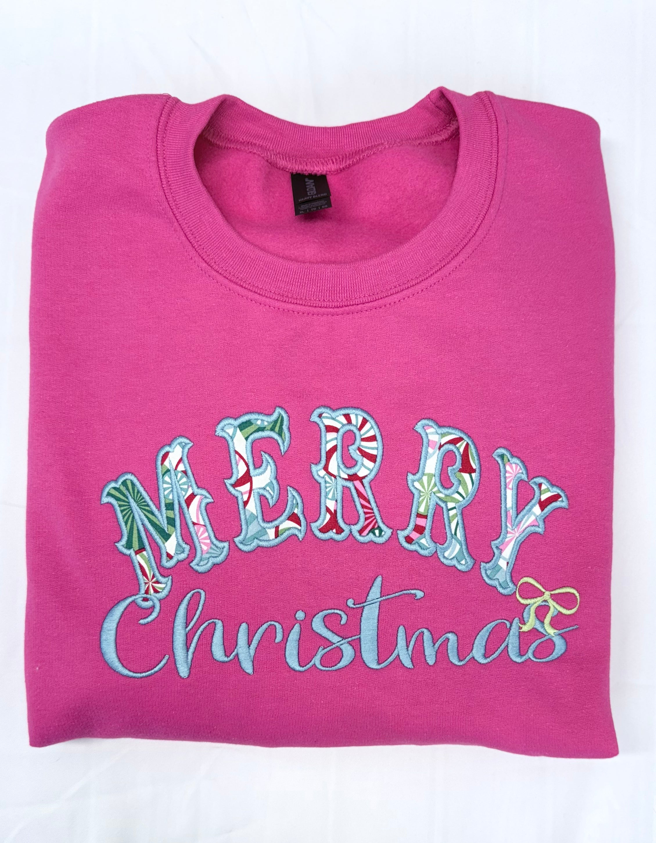 Merry Christmas Appliqué Festive Embroidered Sweatshirt