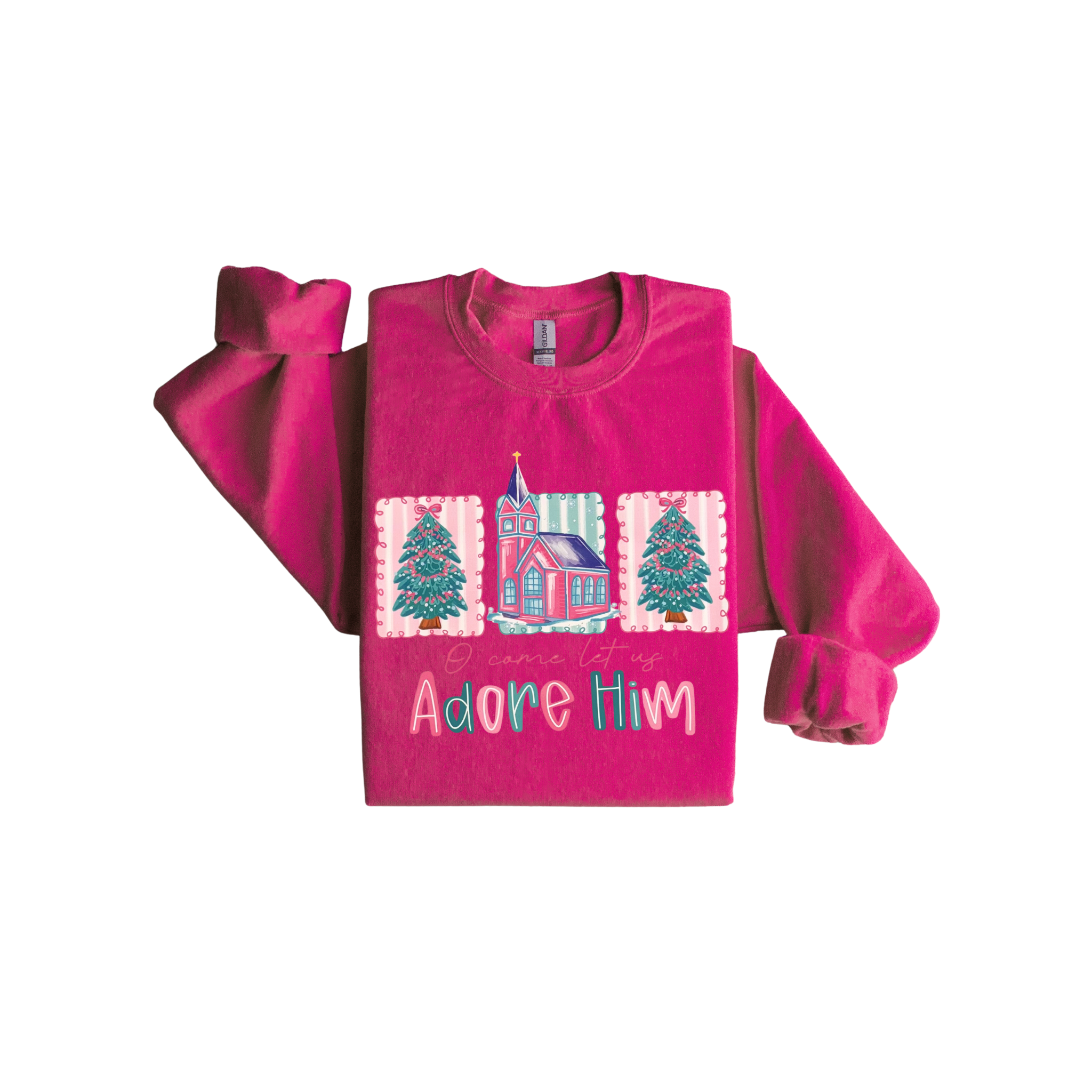 O Come Let Us Adore Him Christmas Holiday Sweatshirt