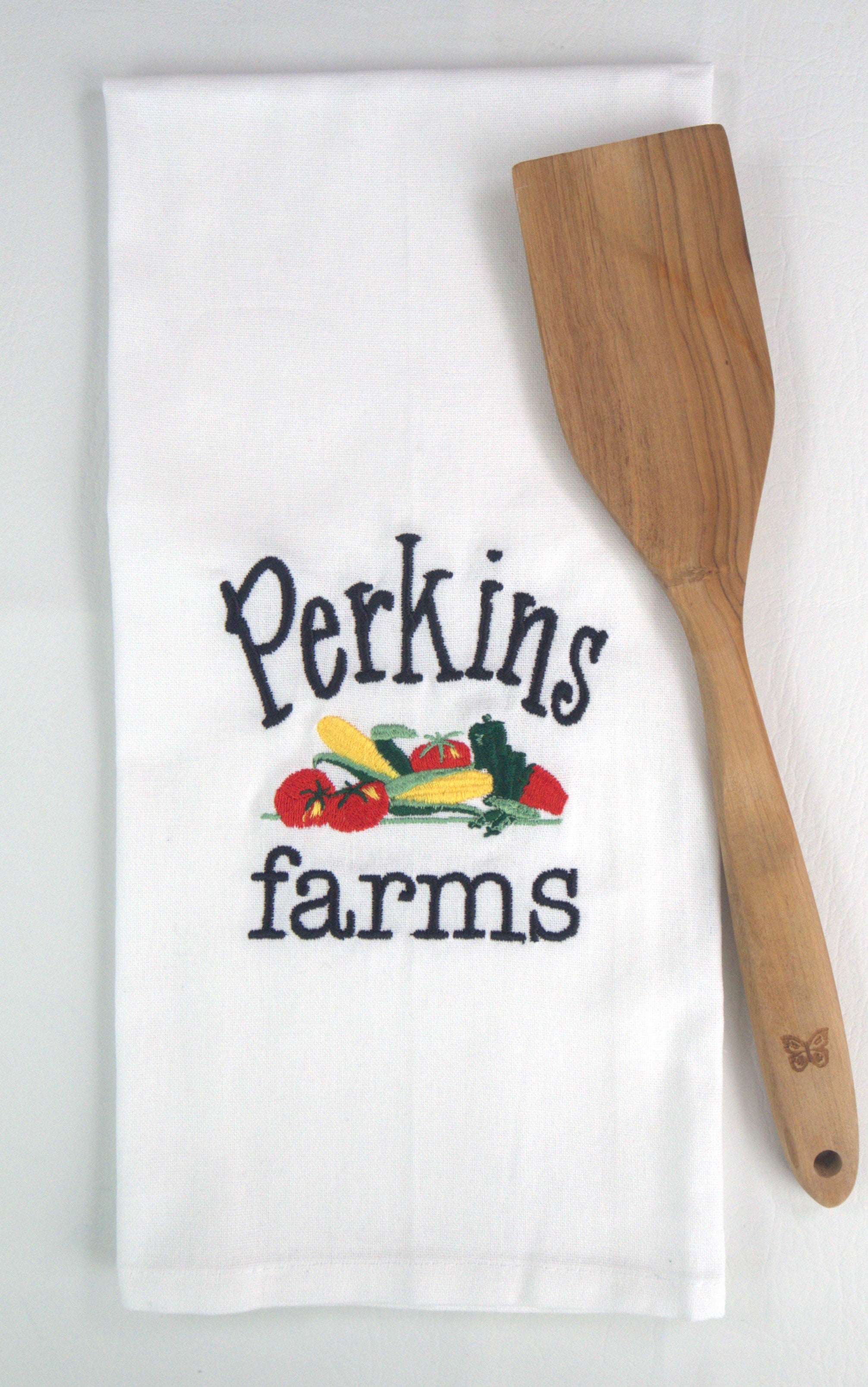 Custom “Farms” Kitchen Towel – Personalized Embroidered Family Farm Flour Sack Dish Towel