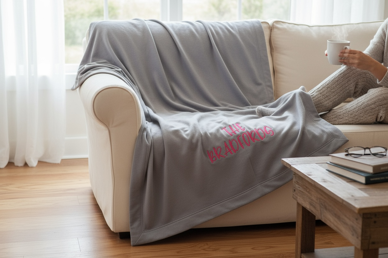 Personalized Stadium Blanket | Custom Embroidered Name Throw