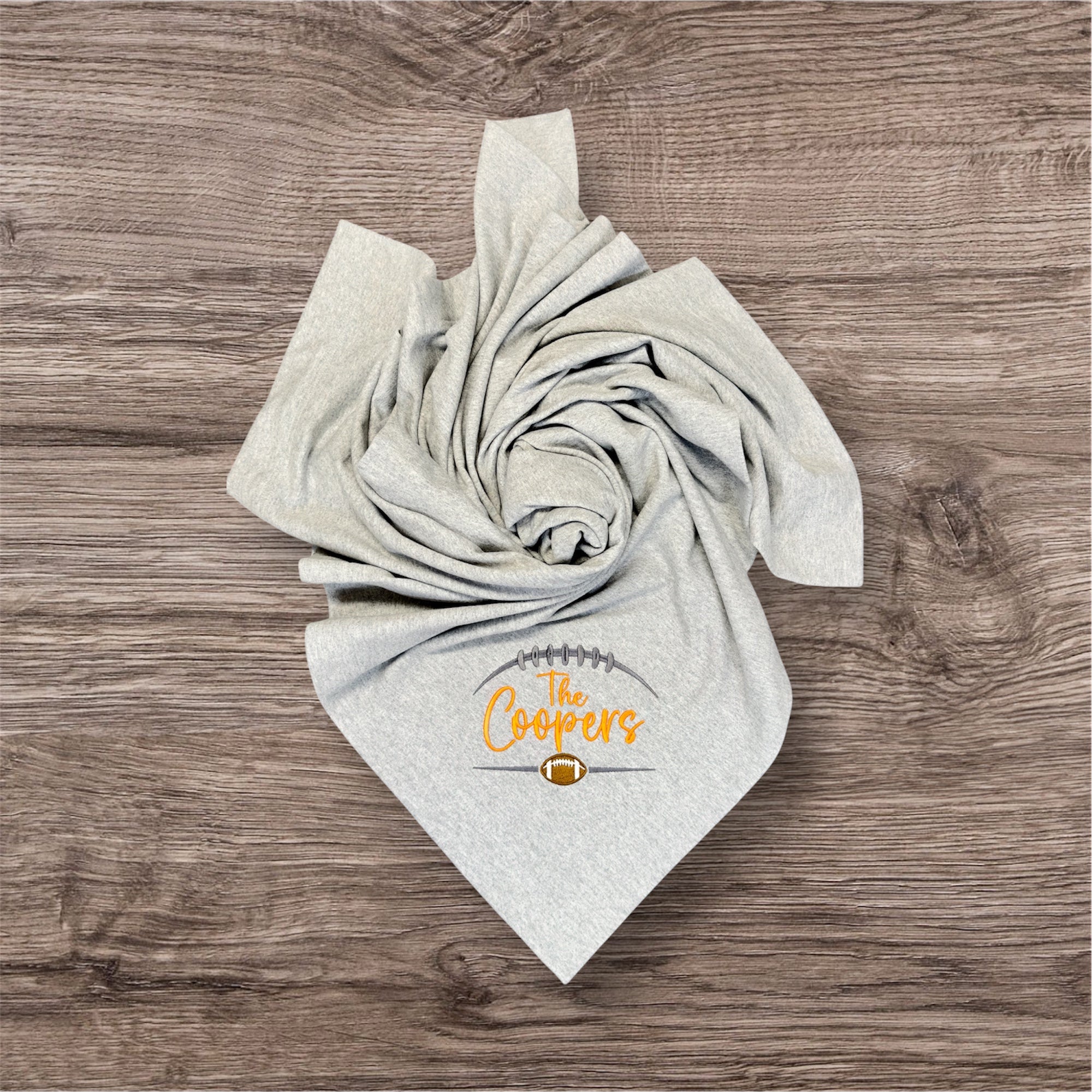 Personalized Football Stadium Blanket | Custom Embroidered Family Throw
