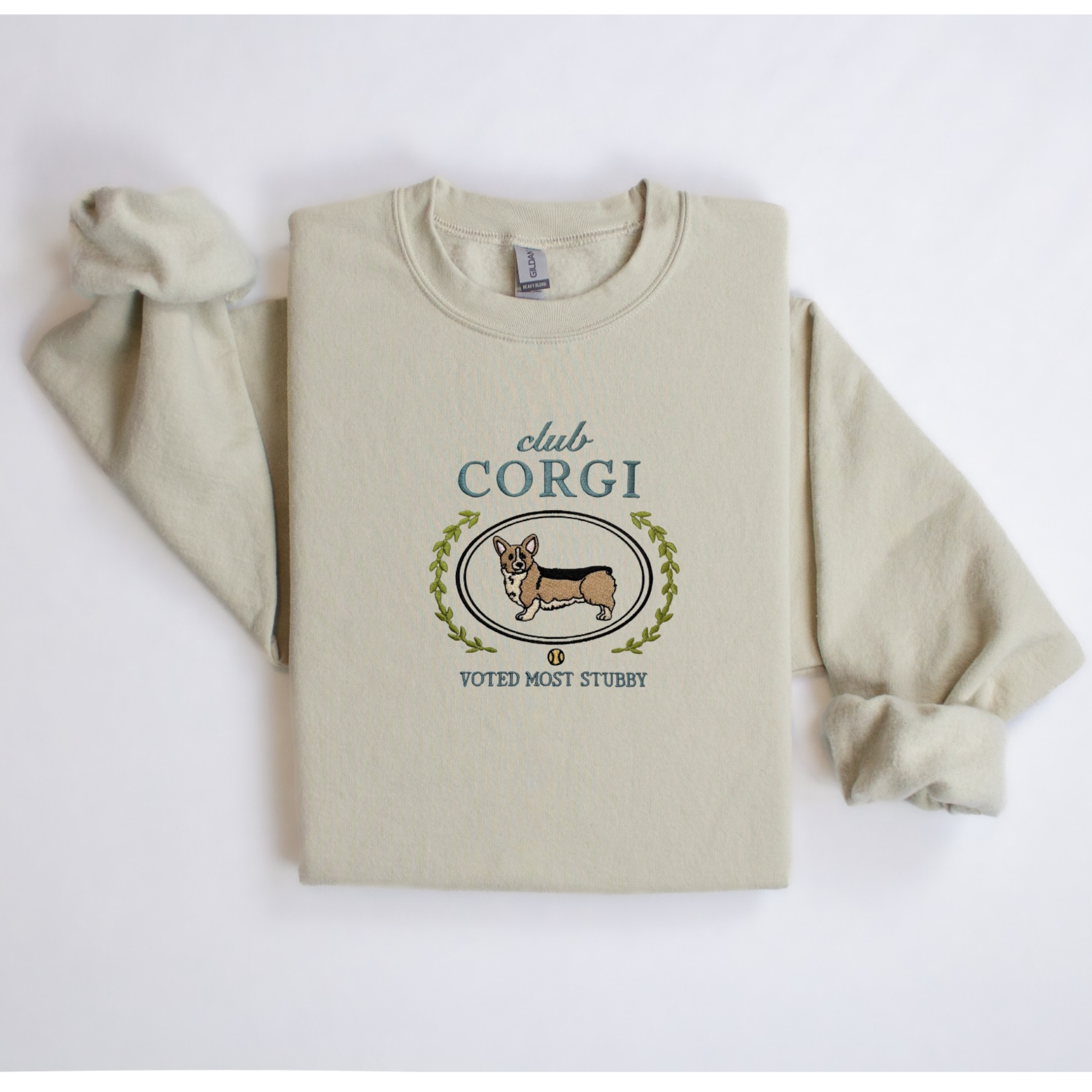 Club Corgi Embroidered Sweatshirt “Voted Most Stubby” Cozy Crewneck for Dog Lovers