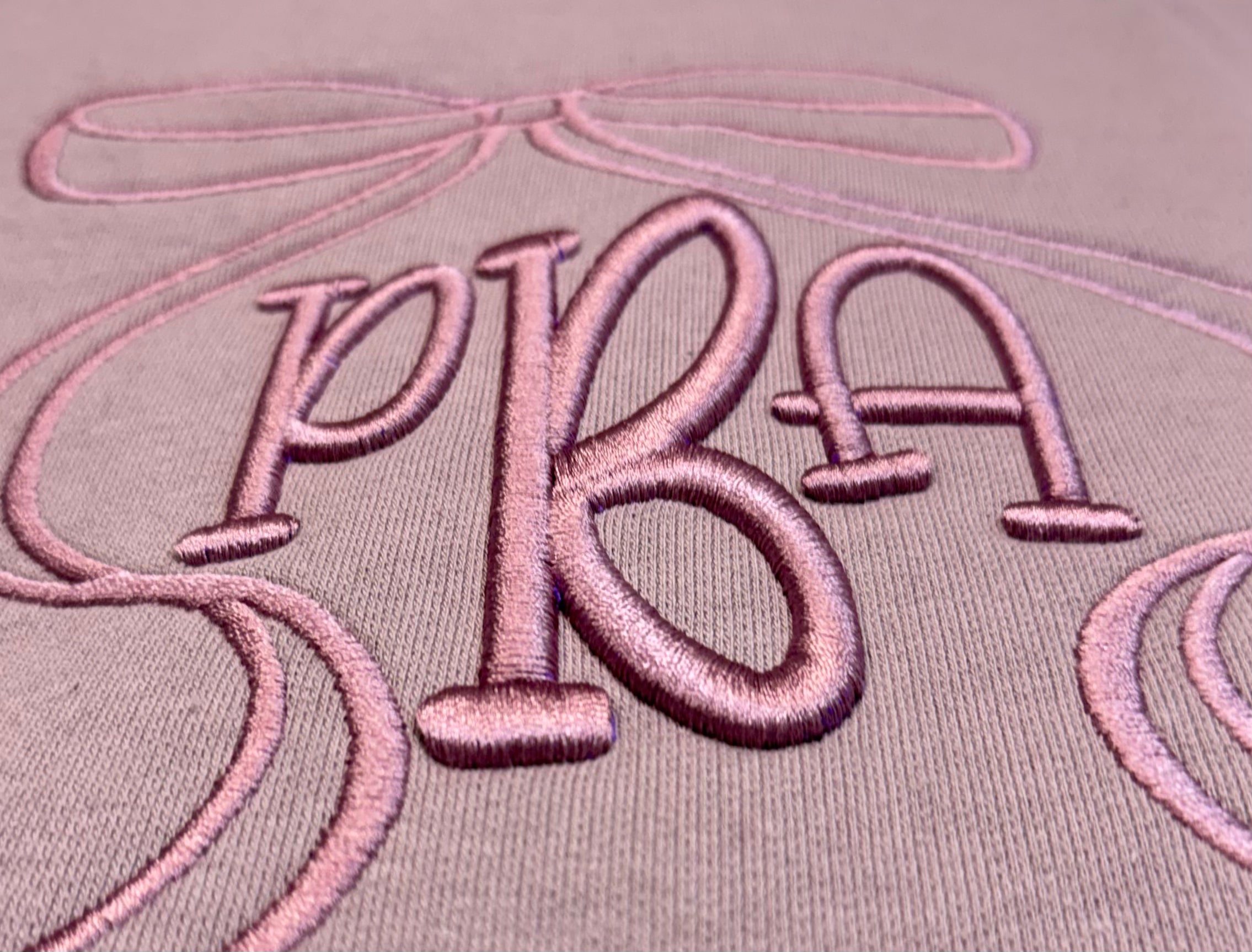 Custom 3D Puff Embroidered Bow Monogram Sweatshirt | Three Letter Initials