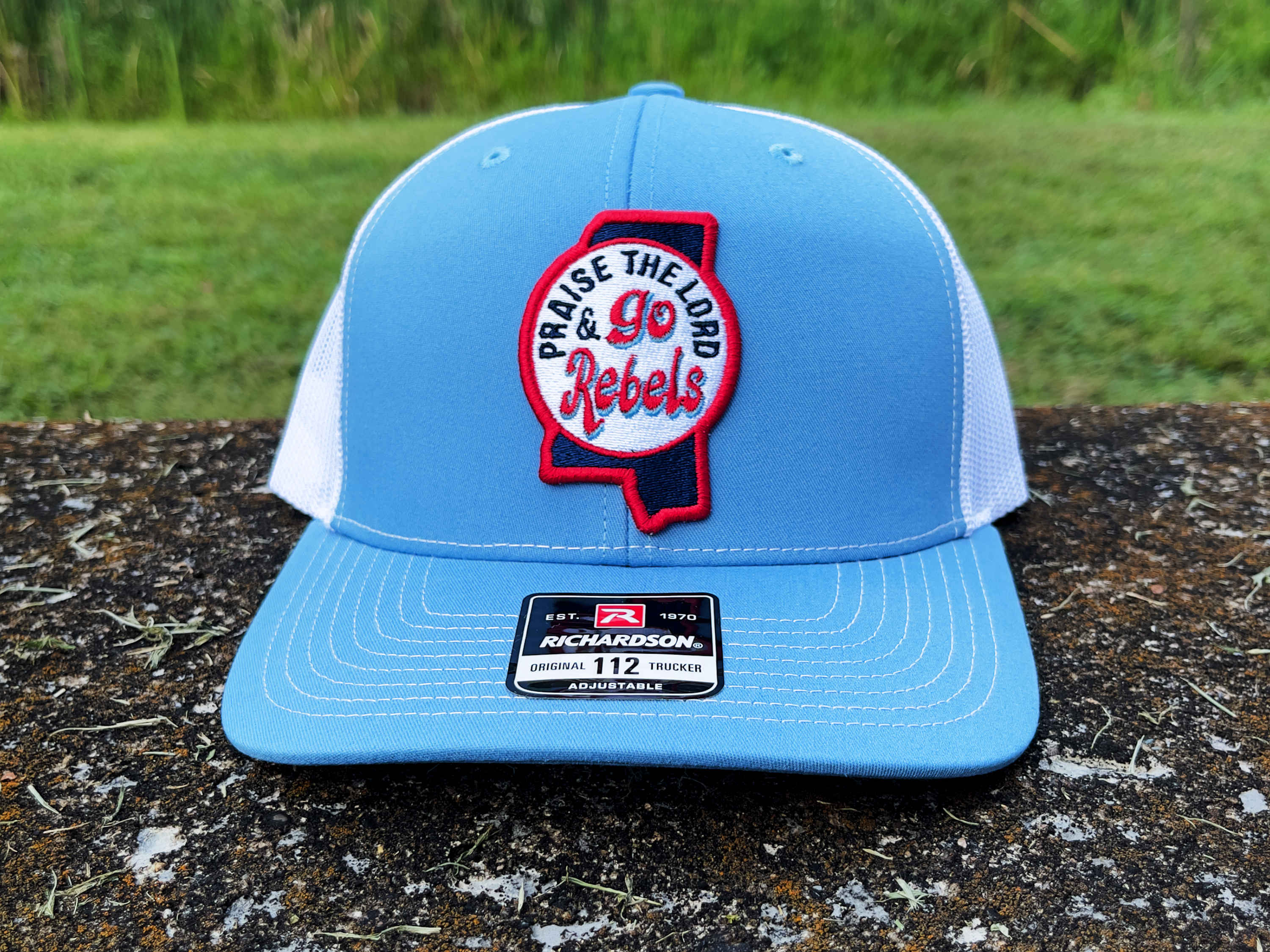 Praise the Lord and Go Rebels Trucker Cap