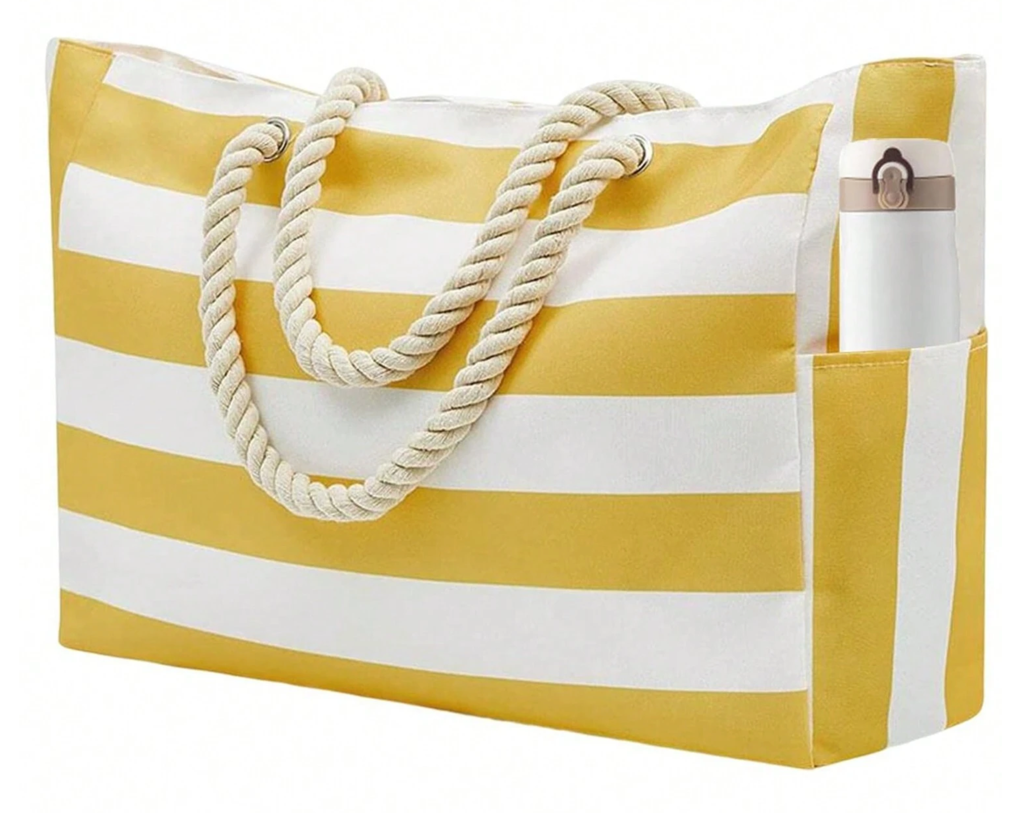 Personalized Embroidered Striped Beach Bag