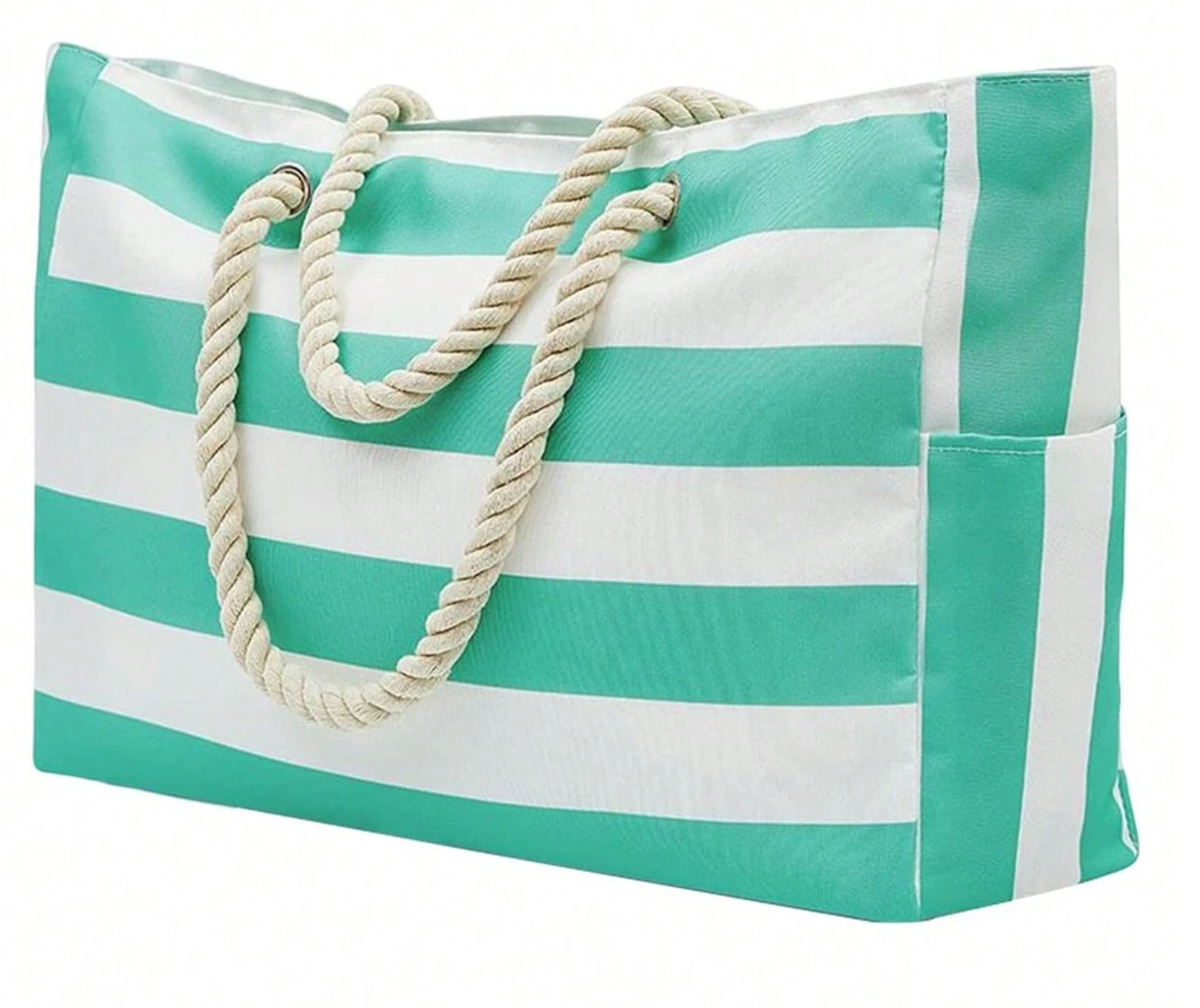 Personalized Embroidered Striped Beach Bag
