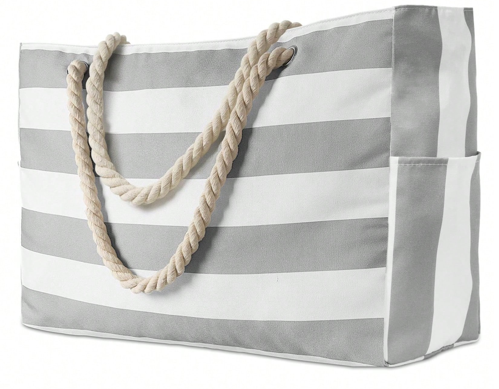 Personalized Embroidered Striped Beach Bag